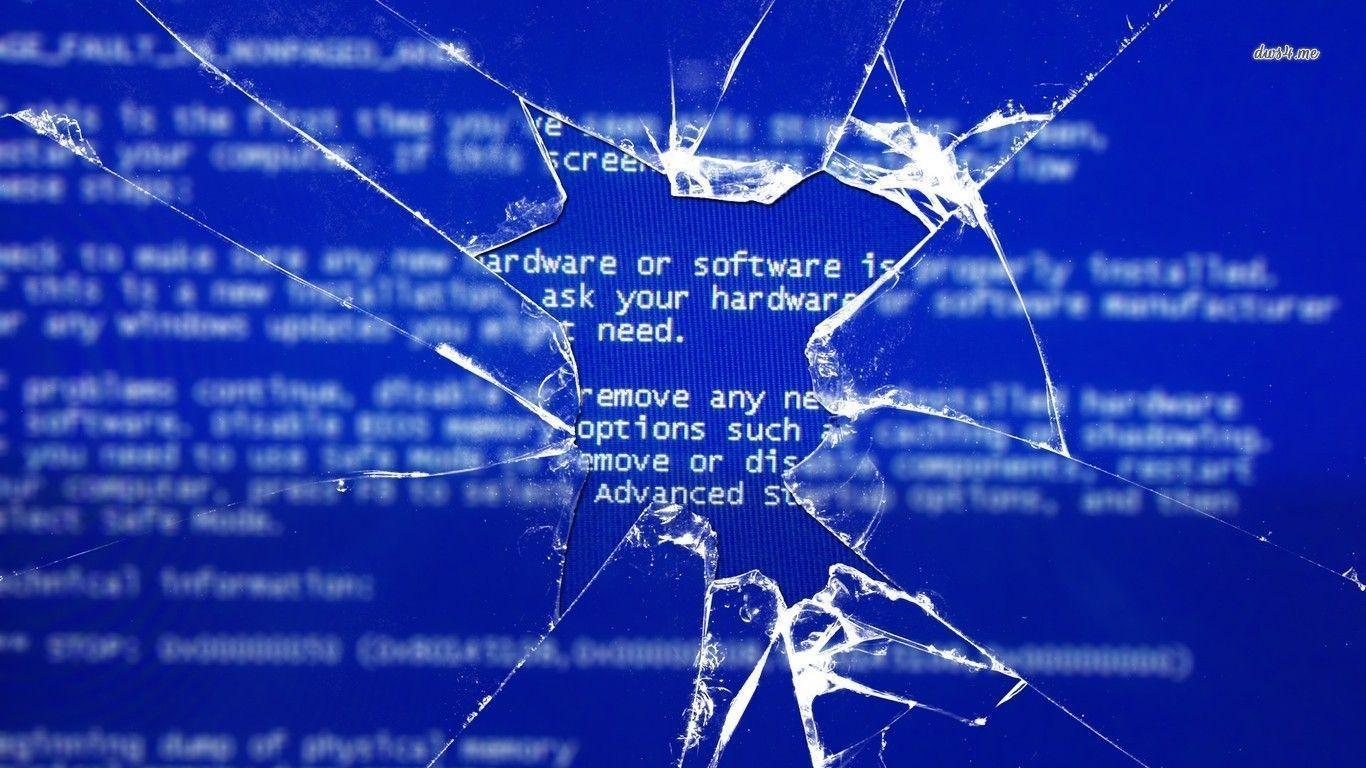 1366x768 Cracked Computer Screen Wallpaper