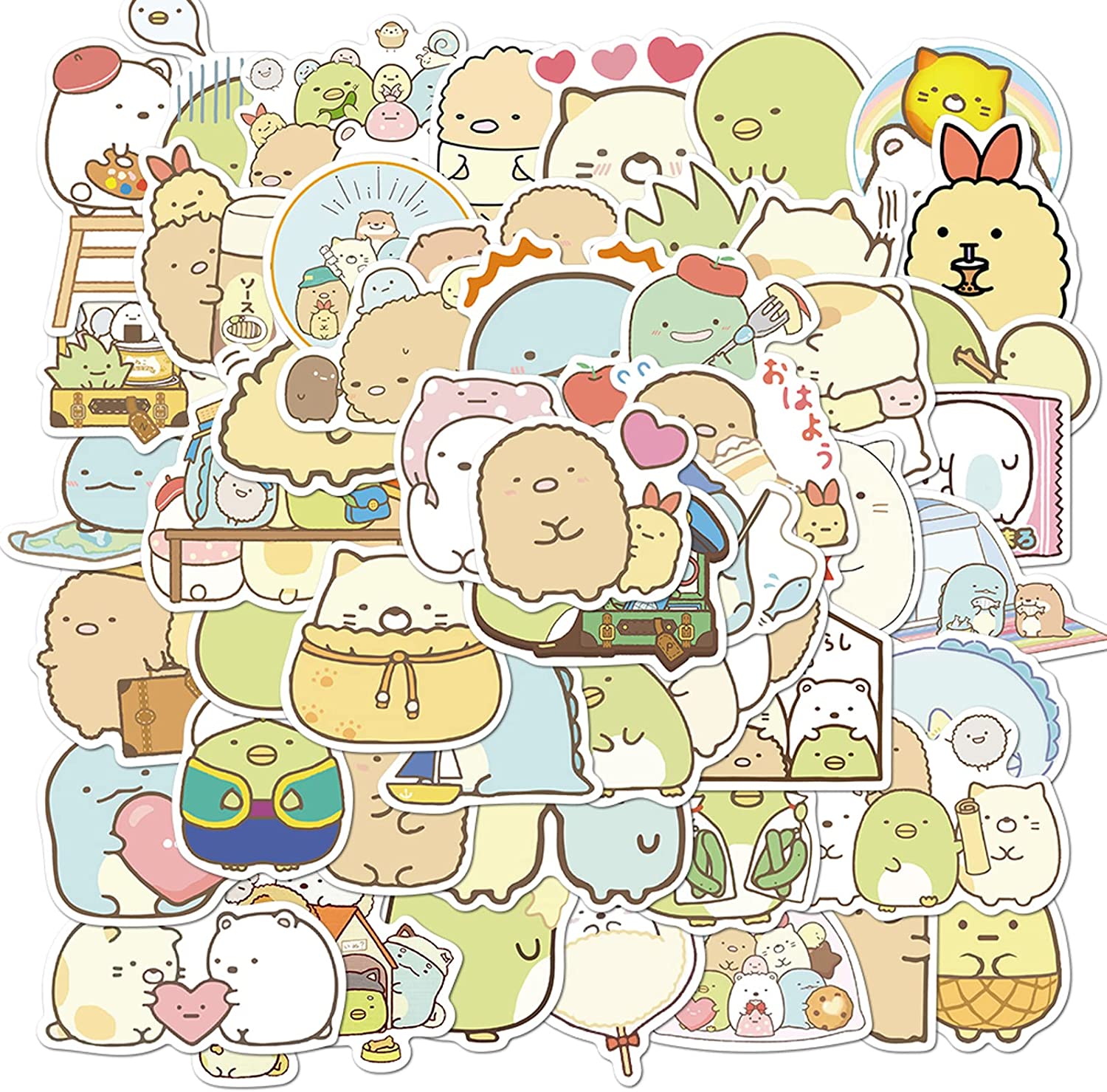 1500x1479 Kawaii Sumikko gurashi Stickers. 50 Pcak. Cute Vinyl Waterproof Stickers for Laptop, Bumper, Water Bottles, Computer, Phone, Hard hat, Car Stickers and Decals, Teens Stickers for Kids