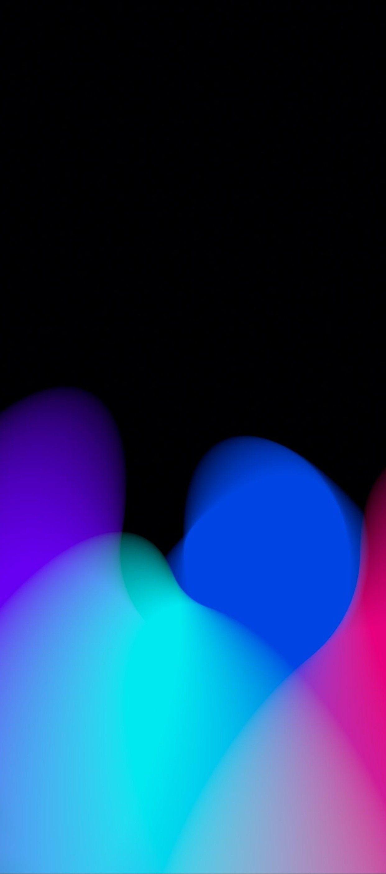 1242x2809 iOS 11, iPhone X, đen, đỏ, tím, xanh lam, sạch sẽ, đơn giản