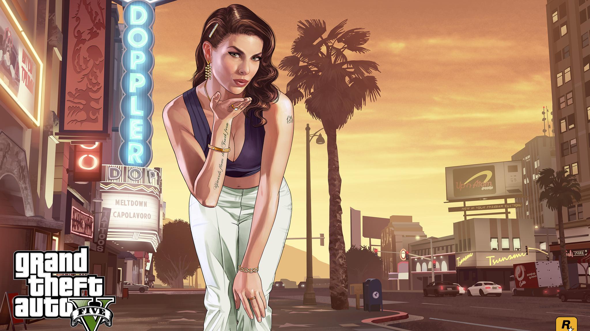 2048x1152 Gta 5 Loading Girl 2048x1152 Resolution HD 4k Wallpaper, Image, Background, Photo and Picture