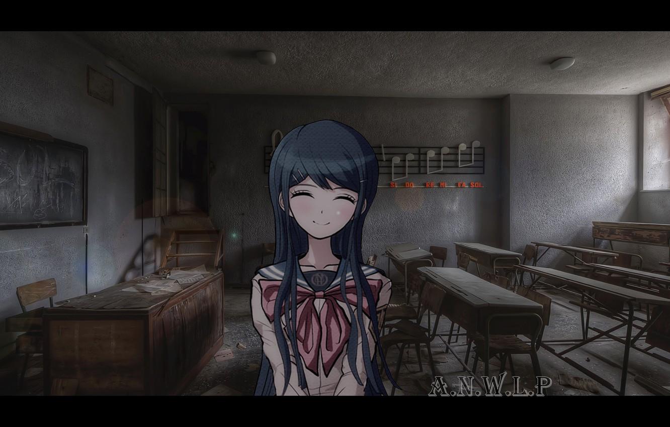 1332x850 Wallpaper girl, smile, the building, anime, school, Chan, madskillz image for desktop, section прочее