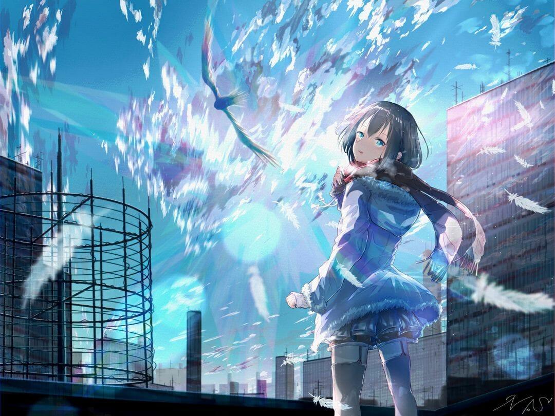 1080x810 Anime Girl Building Lights / iPhone HD Wallpaper Background Download HD Wallpaper (Desktop Background / Android / iPhone) (1080p, 4k) (1080x810) (2022)