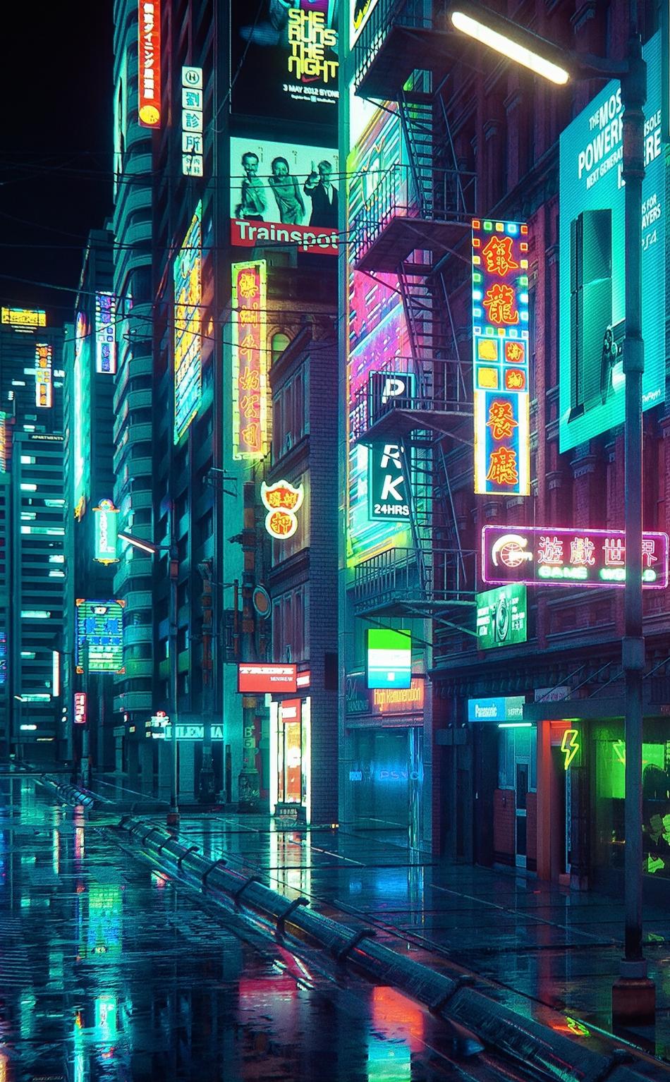 950x1534 Download cyberpunk, city, buildings, art 950x1534 wallpaper, iphone, 950x1534 HD image, background, 25488