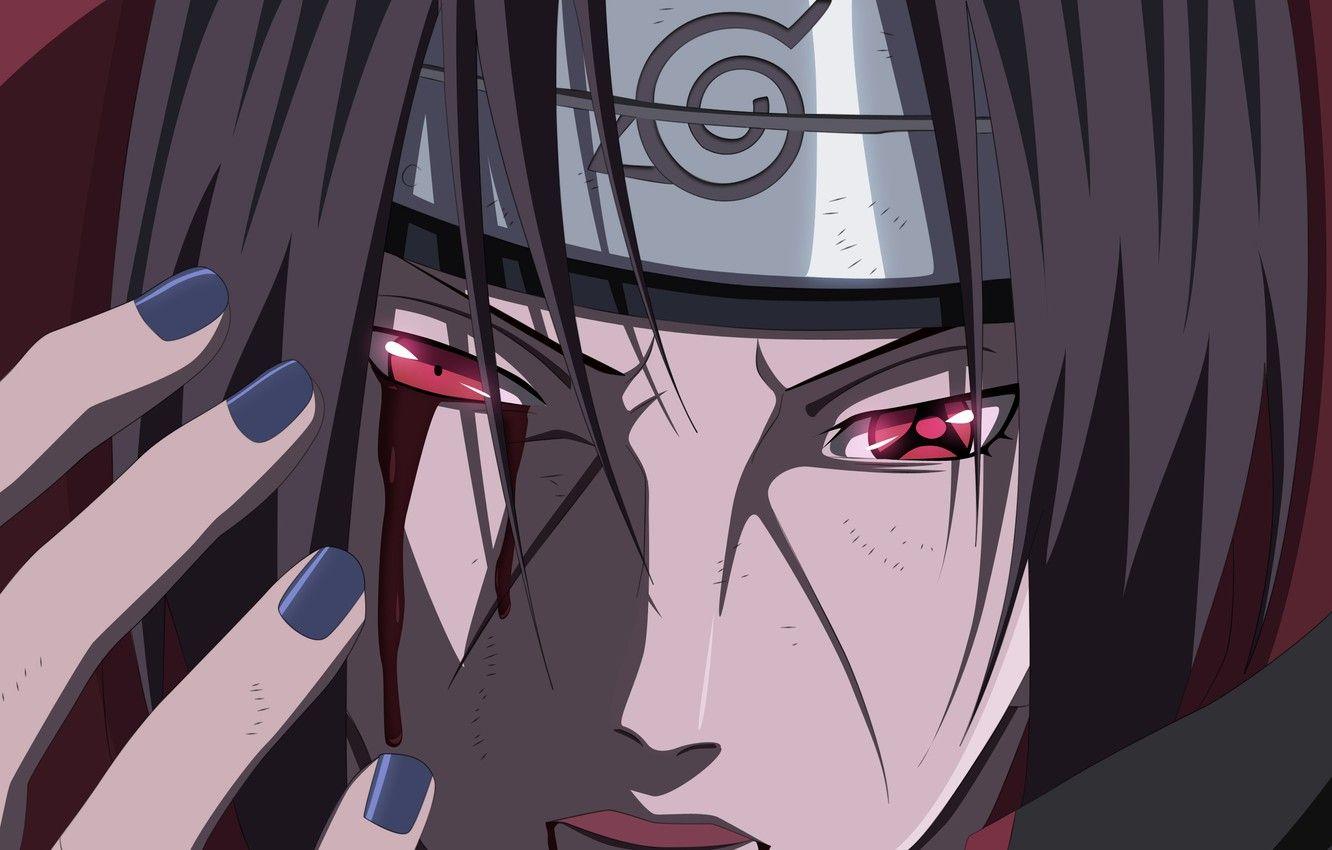 1332x850 Wallpaper blood, hitman, Naruto, man, sharingan, Uchiha Itachi