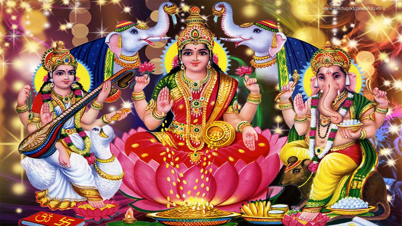 1366x768 Laxmi ganesh wallpaper download free for big screen