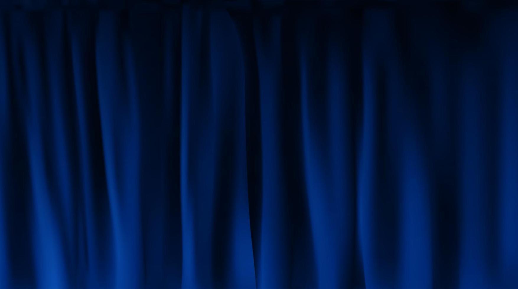 1754x980 Realistic colorful blue velvet curtain folded