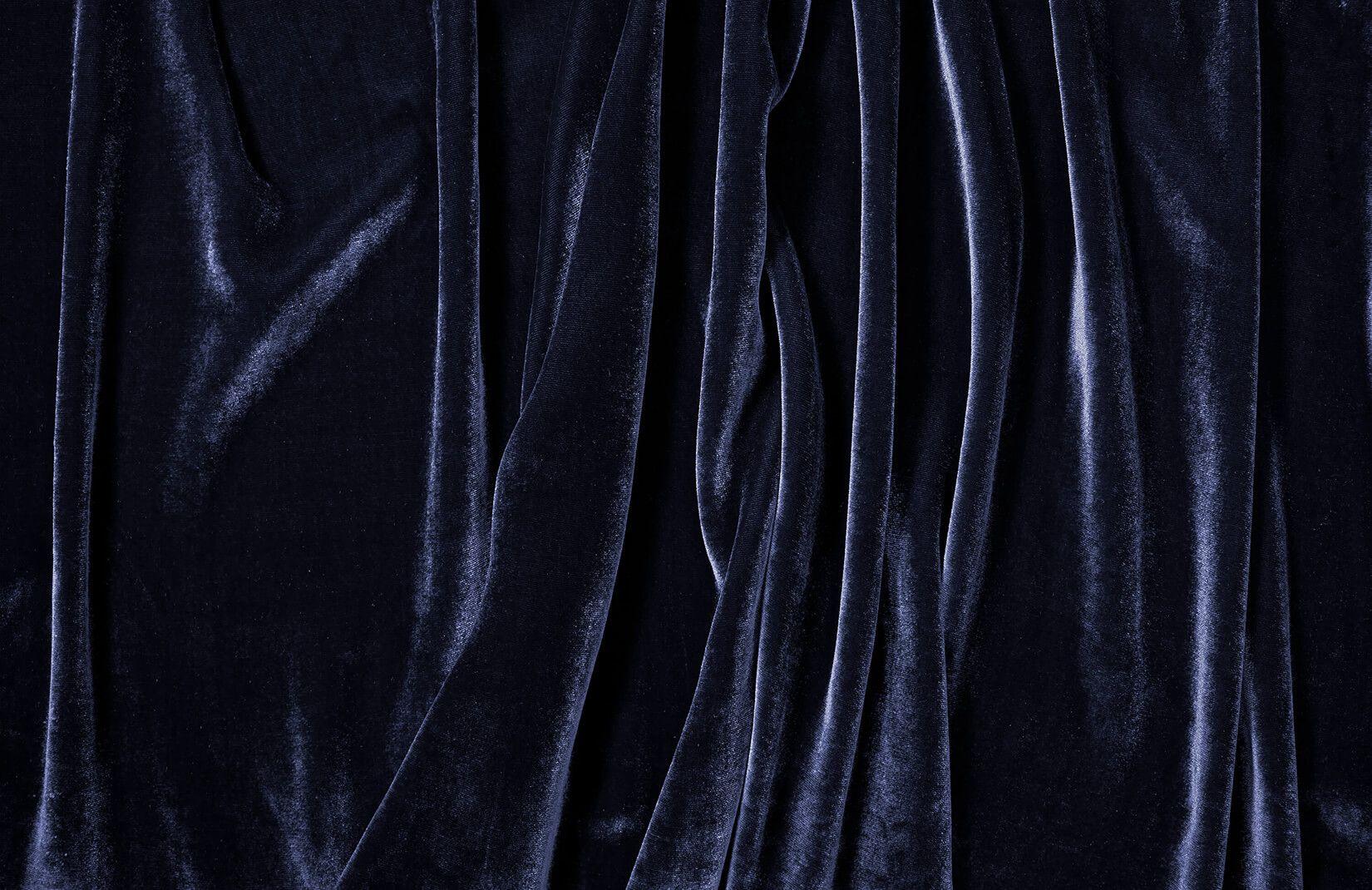 1650x1070 Dark Blue Velvet Effect Wallpaper Mural. Hovia. Blue velvet fabric, Blue velvet curtains, Dark blue curtains