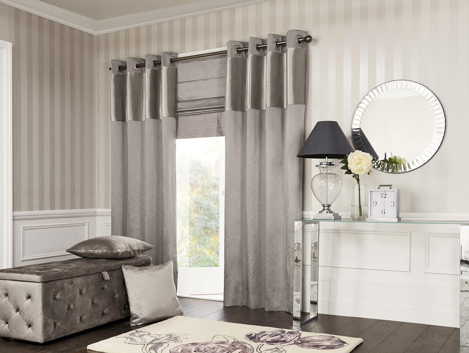 1800x1353 Buy Collection Glitter Wide Stripe Wallpaper from the Next UK online shop. Striped wallpaper living room, Home curtains, Living room decor curtains