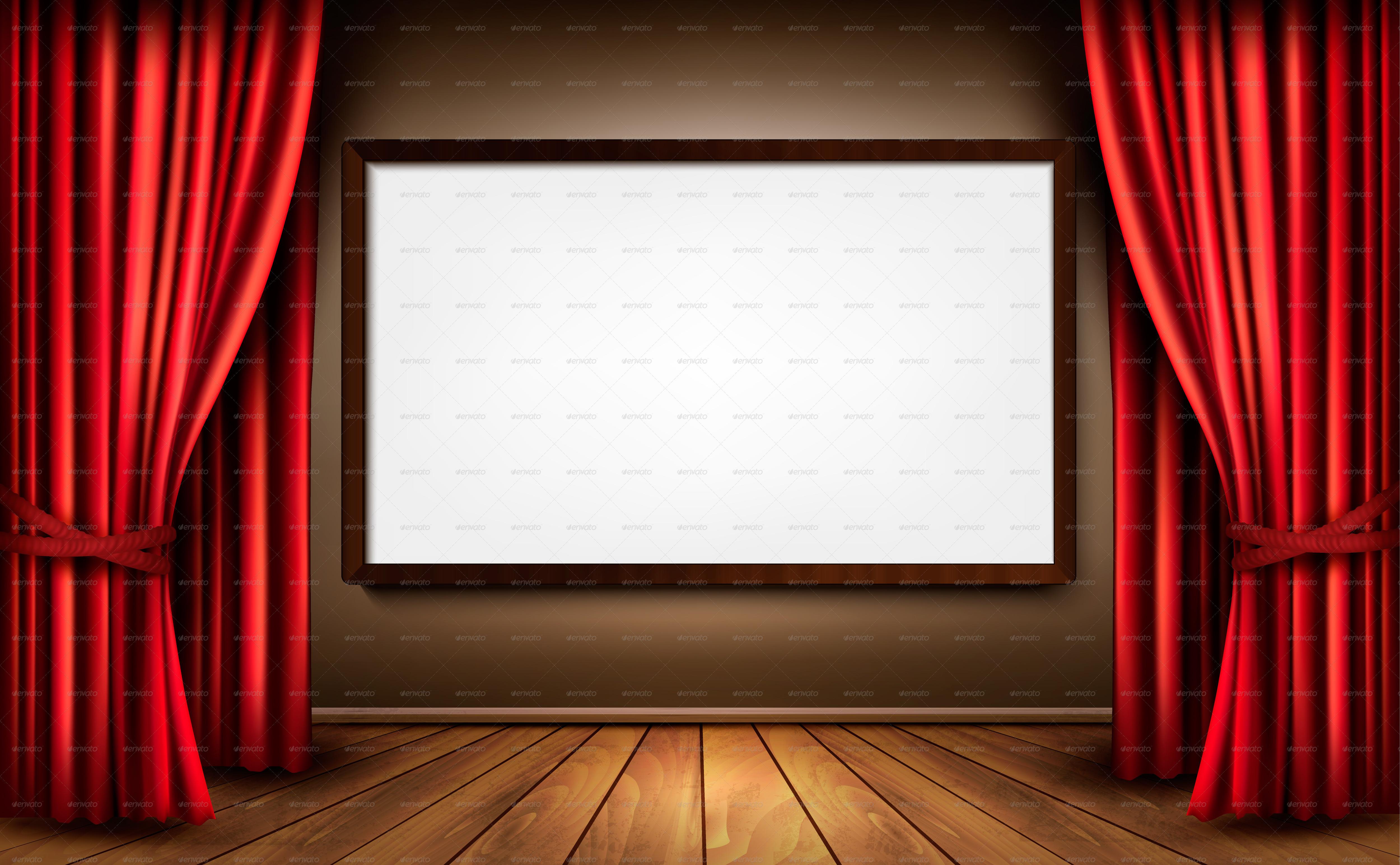 5000x3089 Background With Red Velvet Curtain And A Screen Graphicriver #ttYjxK