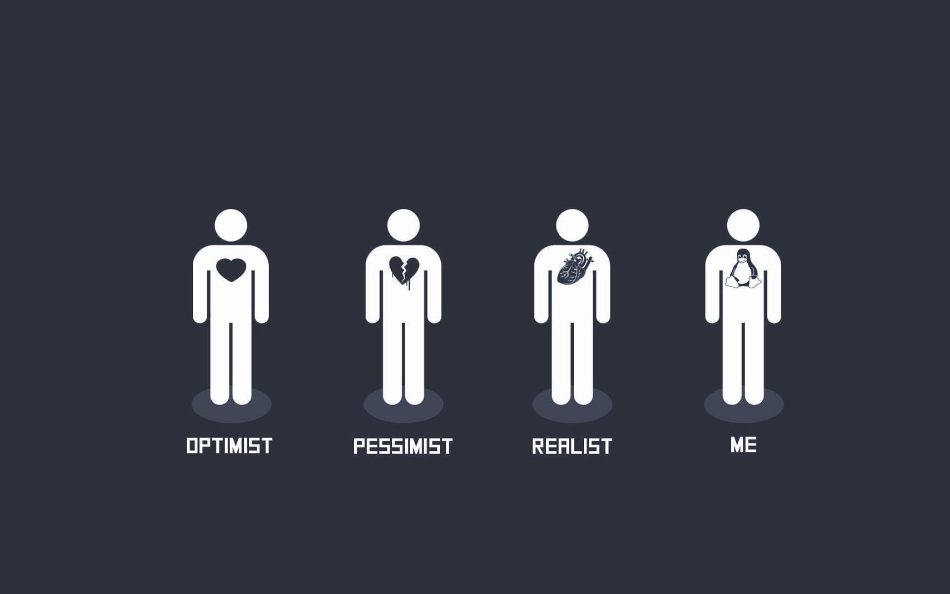 1920x1200 Wallpaper Optimist, Pessimist, Realist, Me Illustration • Wallpaper For You