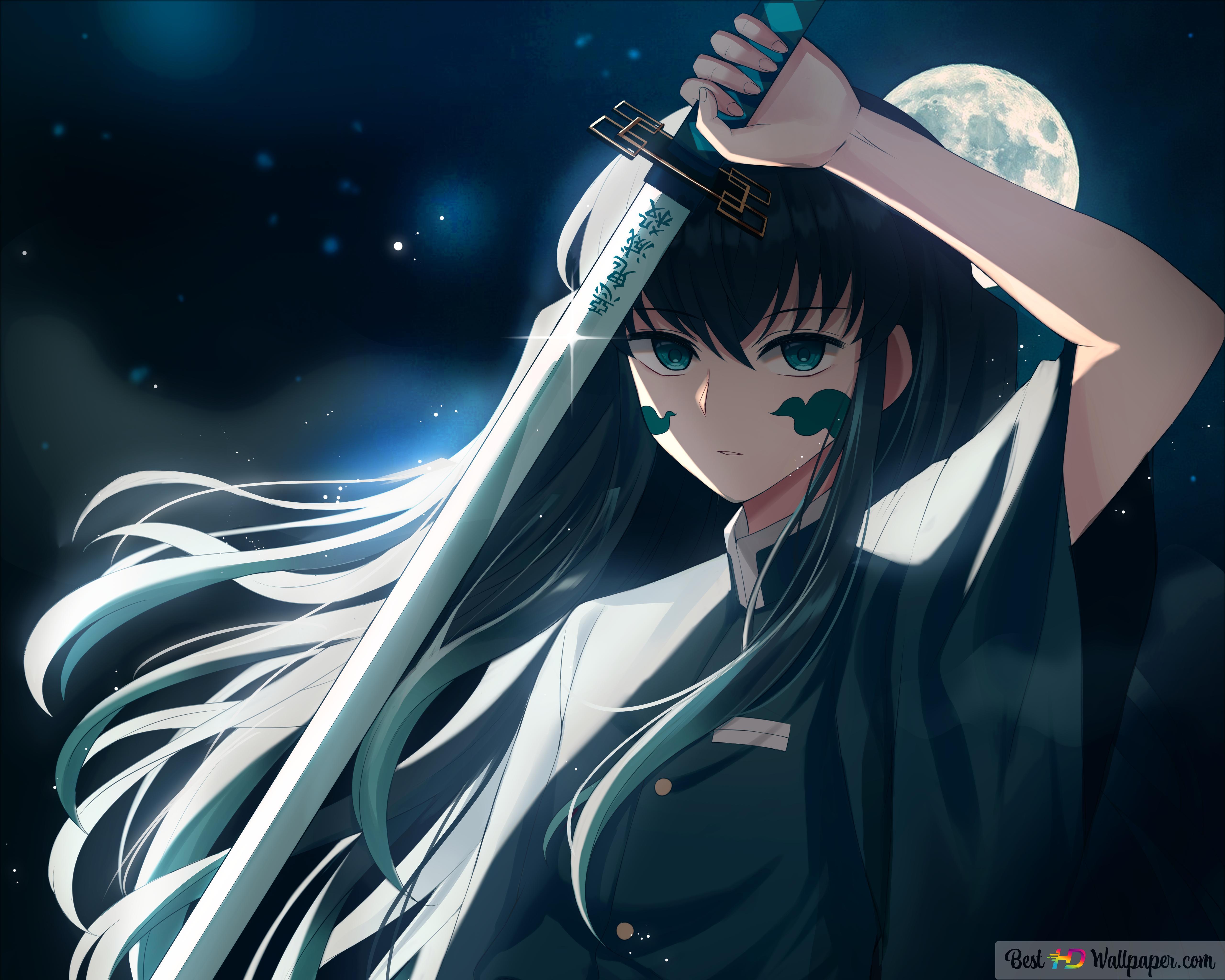 5120x4096 Demon slayer kimetsu no yaiba tokito at night HD wallpaper download