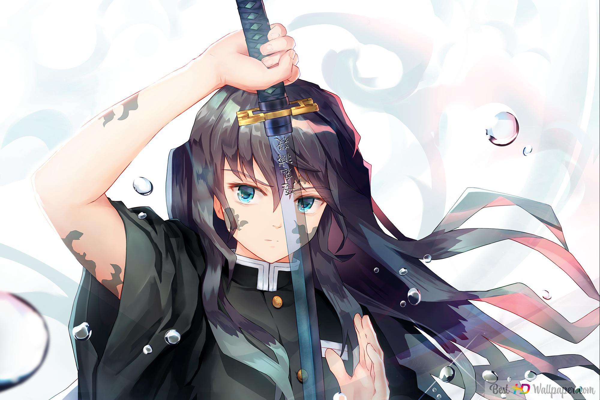 2000x1333 Demon slayer kimetsu no yaiba tokito and water drops HD wallpaper download