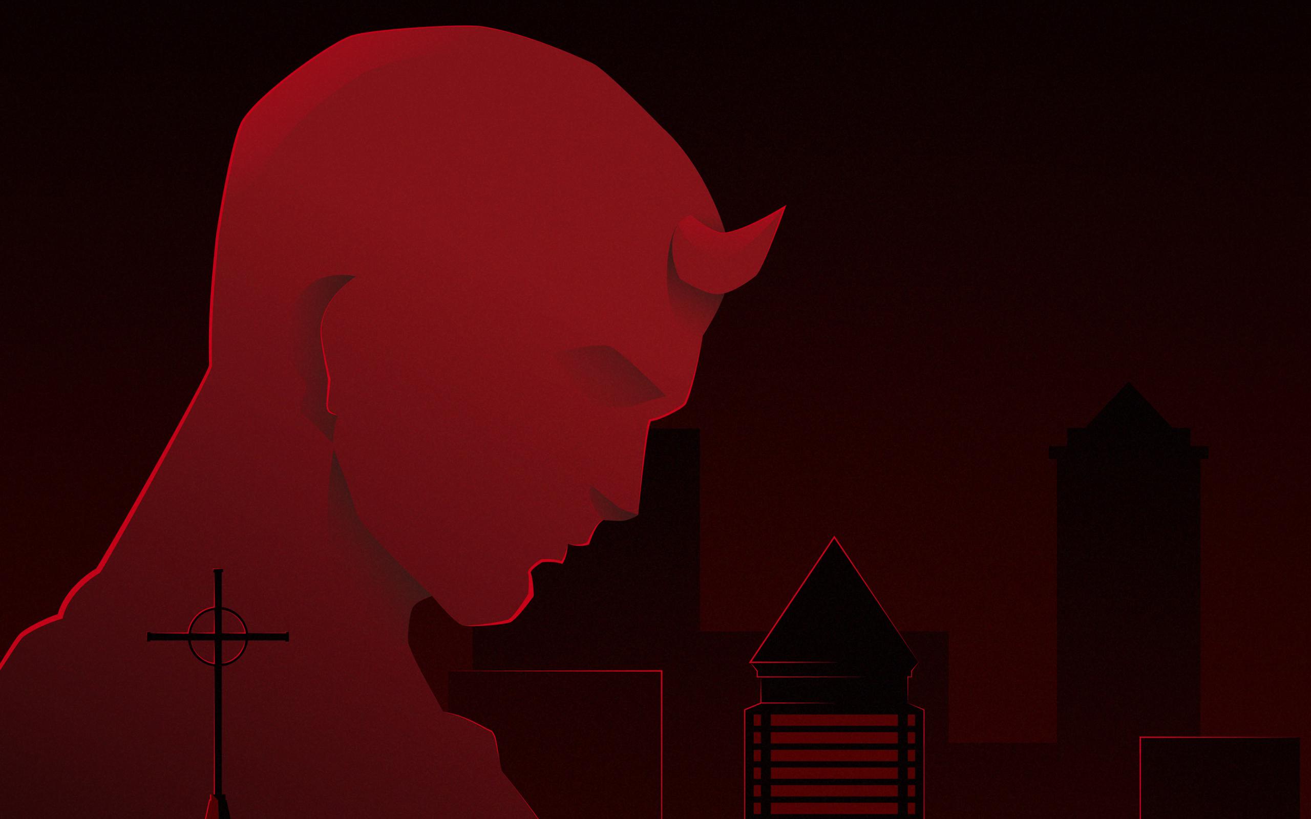 2560x1600 Wallpaper Daredevil, Marvel Comics, Art, Minimalism background
