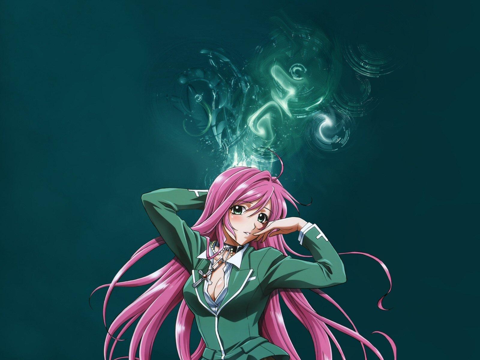 1600x1200 long hair, Anime girls, Akashiya Moka, Rosario + Vampire Wallpaper HD / Desktop and Mobile Background