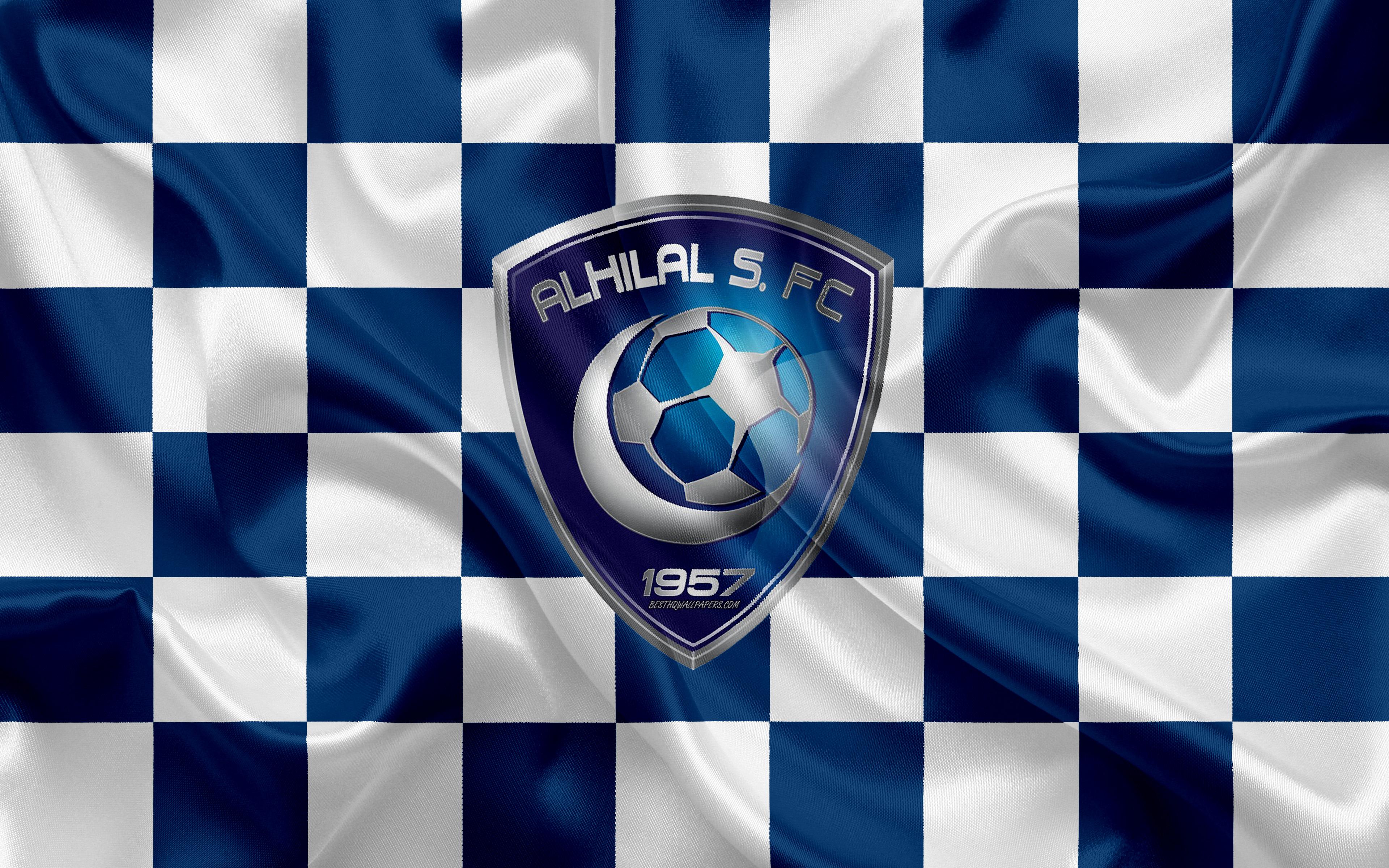 3840x2400 Download Wallpaper Al Hilal FC, 4k, Logo, Creative Art, White Blue Checkered Flag, Saudi Football Club, Saudi Professional League, Silk Texture, Riyadh, Saudi Arabia, Football For Desktop With Resolution 3840x2400. High Quality HD