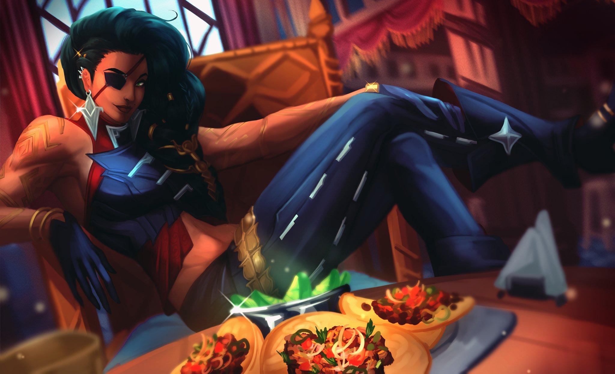 2048x1245 League Of Legends Samira League Of Legends Video Game Art Video Game Characters Fan Art Game Art Vid Wallpaper:2048x1245