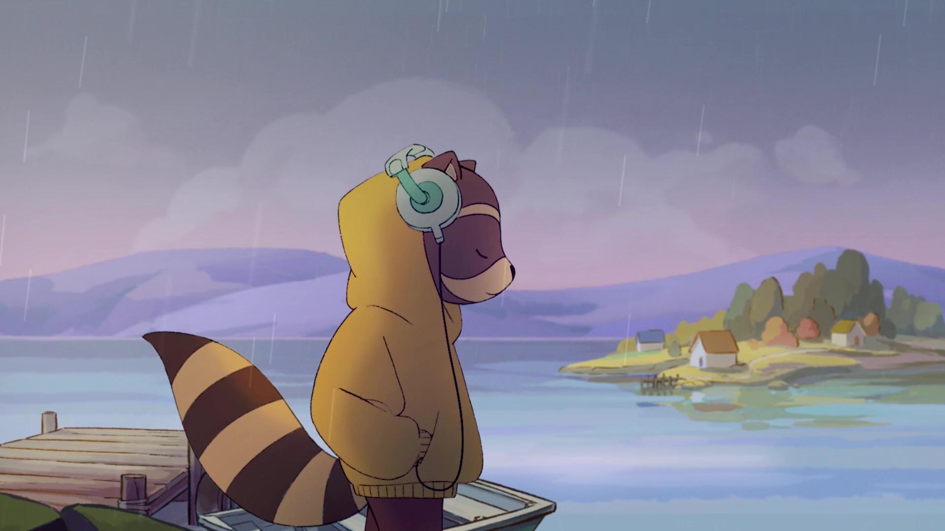 1920x1080 Chillhop Radio livestream view with rain [Official Chillhop Music wallpaper]