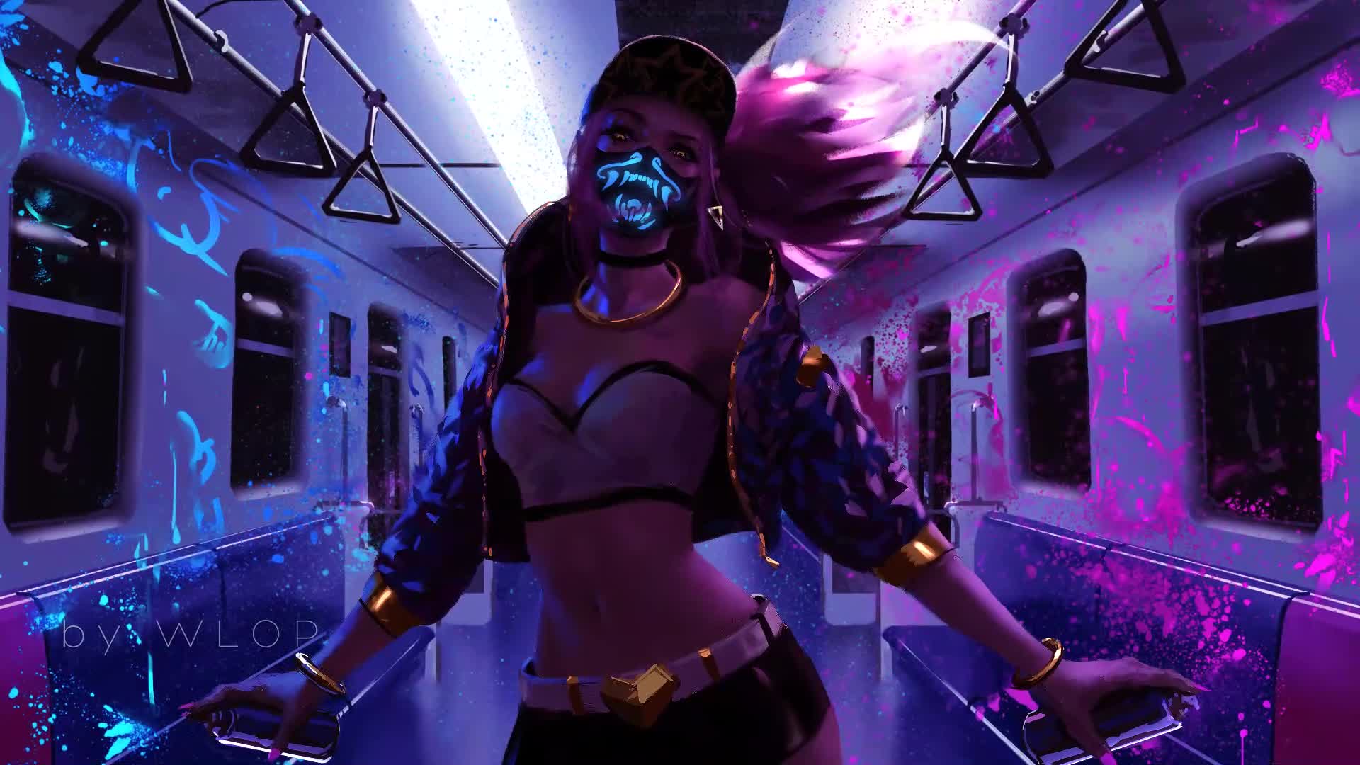 1920x1080 KDA Akali By WLOP Live Wallpaper: Free HD 4K Live Wallpaper For Windows & MacOS