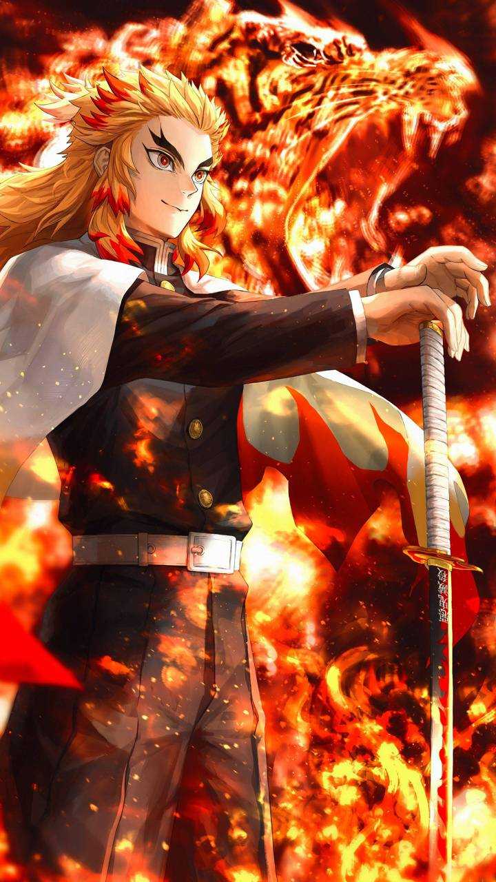 720x1280 Rengoku Wallpaper