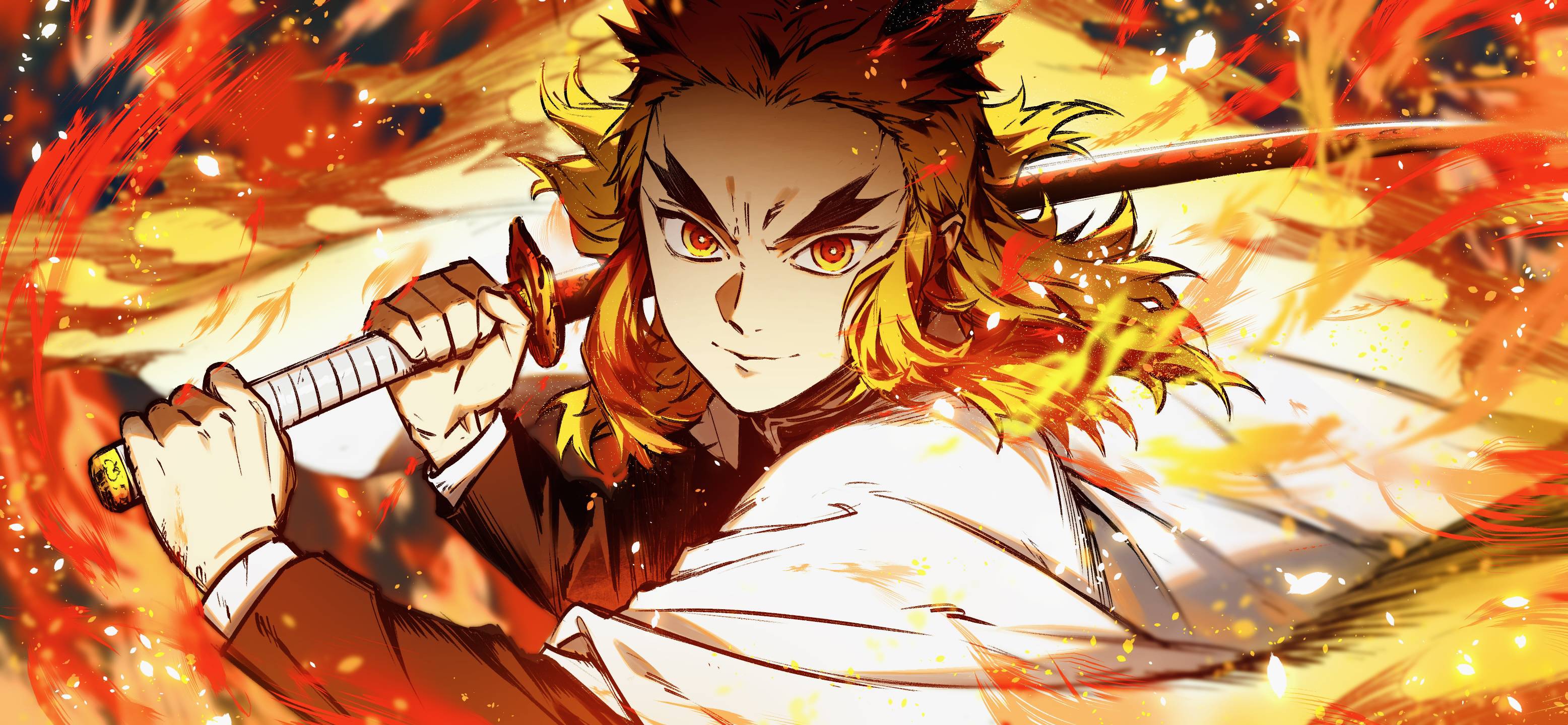 3112x1440 4K Kyojuro Rengoku 2020 Digital Art