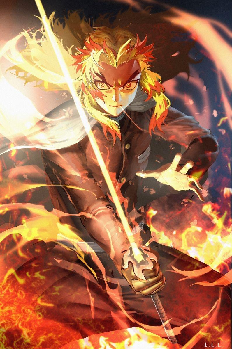 796x1200 Kyojuro Rengoku Wallpaper HD Slayer for Android