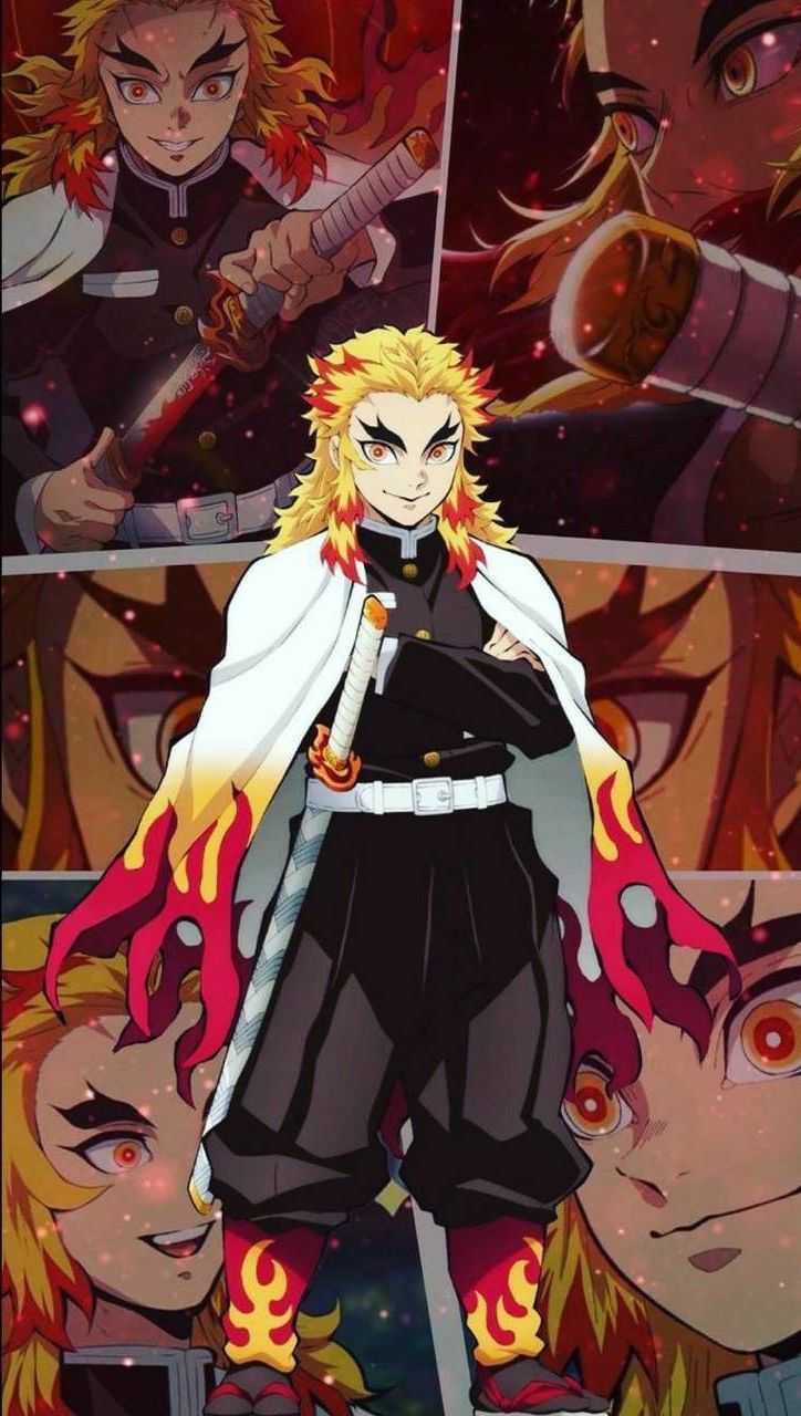 724x1280 4K Rengoku Wallpaper