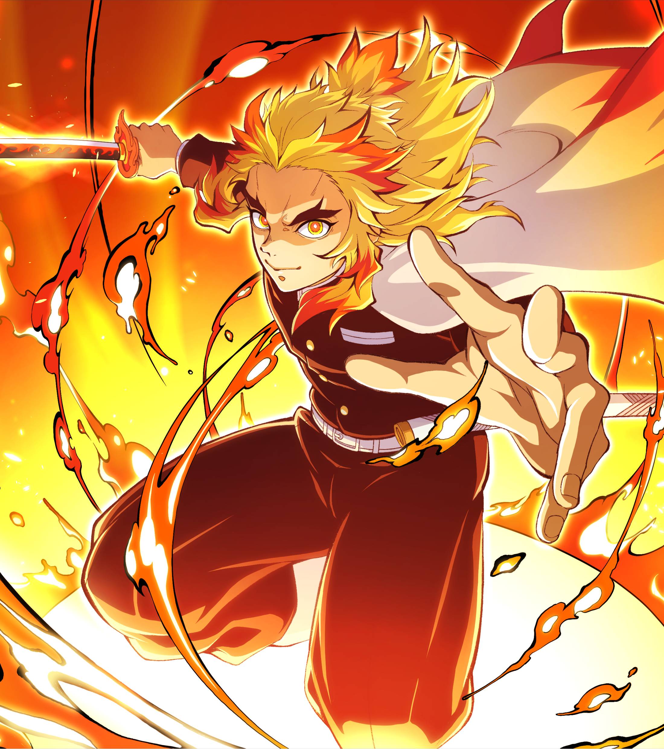 2200x2480 4K Kyojuro Rengoku Ultra 2200x2480 Resolution Wallpaper, HD Anime 4K Wallpaper, Image, Photo and Background