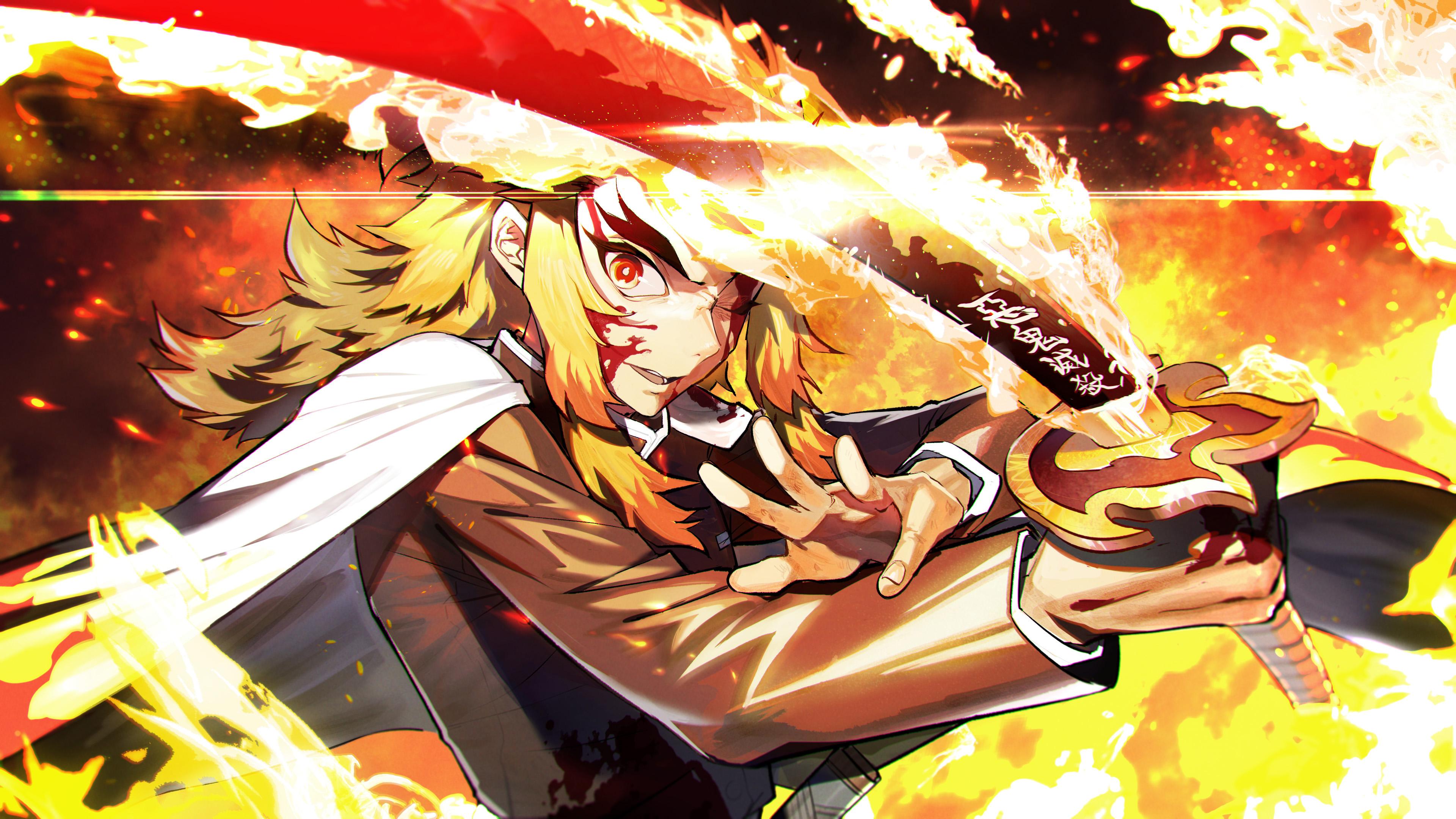 3840x2160 Kyojuro Rengoku 4k Ultra HD Wallpaper