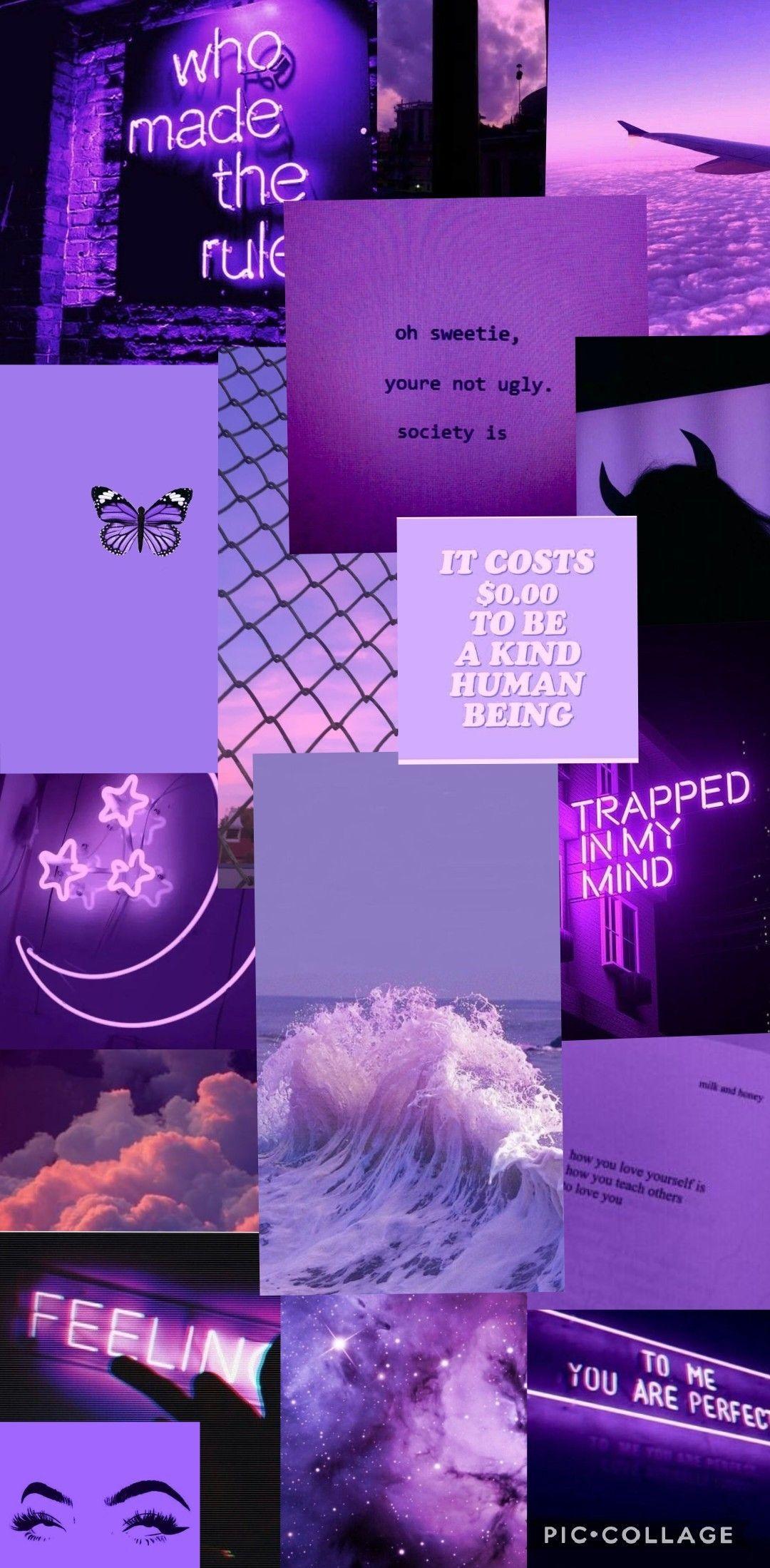 1080x2198 Aesthetic iPhone Purple Wallpaper
