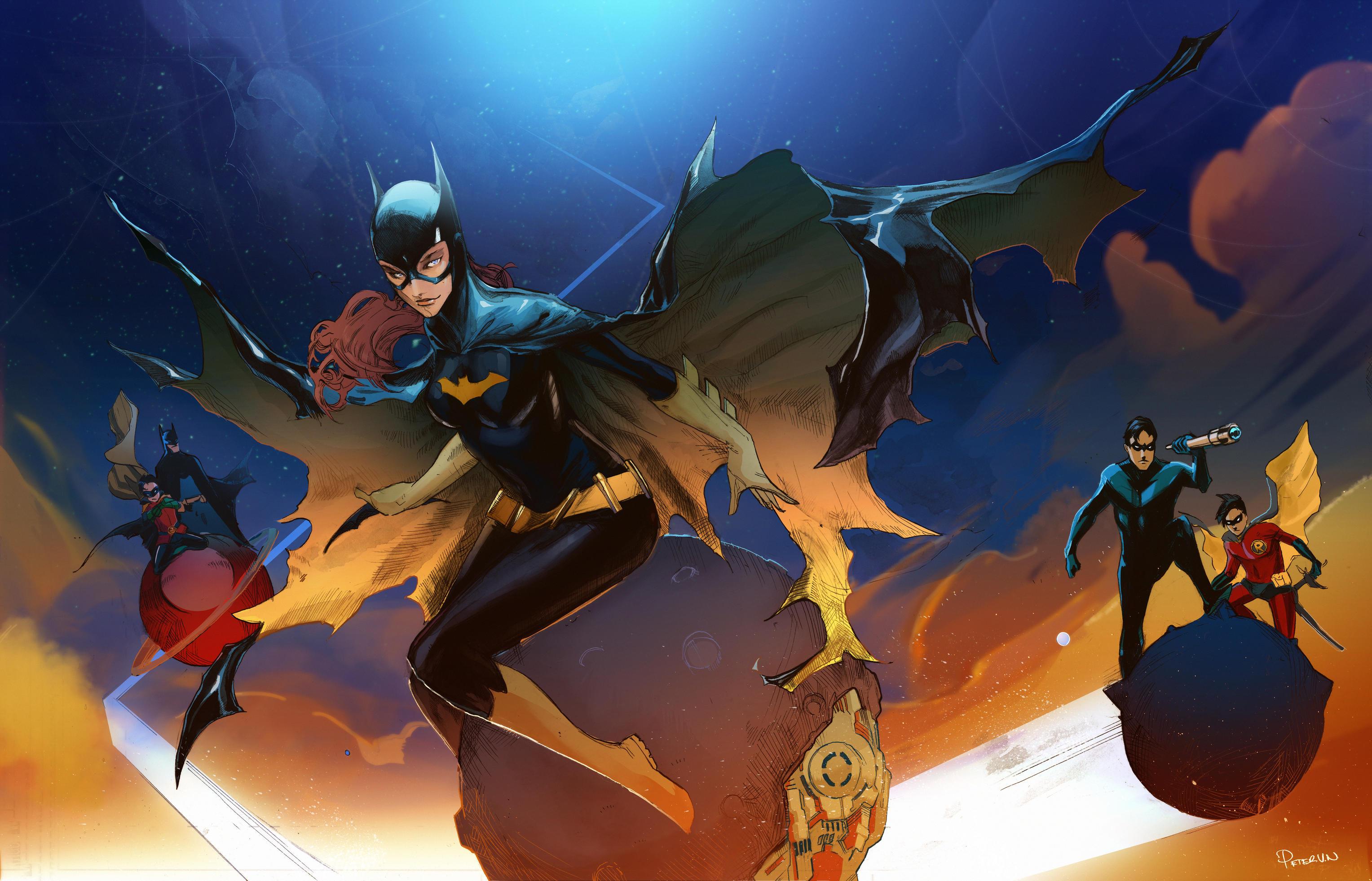 3055x1962 Nightwing Barbara Gordon Batman Damian Wayne Dc Comics Dick Grayson Robin Dc Comics Tim Drake Wallpaper:3055x1962