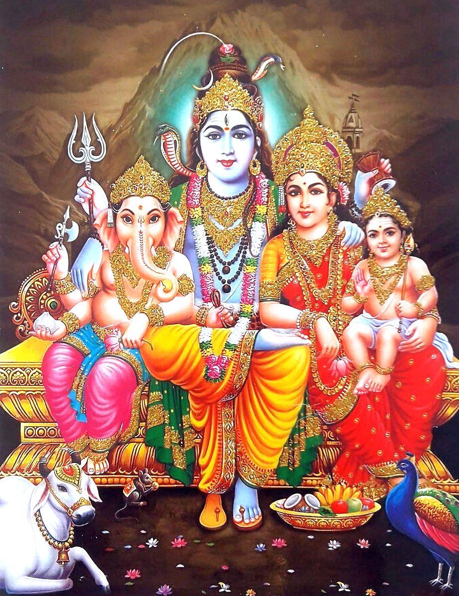 924x1200 Bhagwan Shiva Family Photo : Best Shiva Family Image