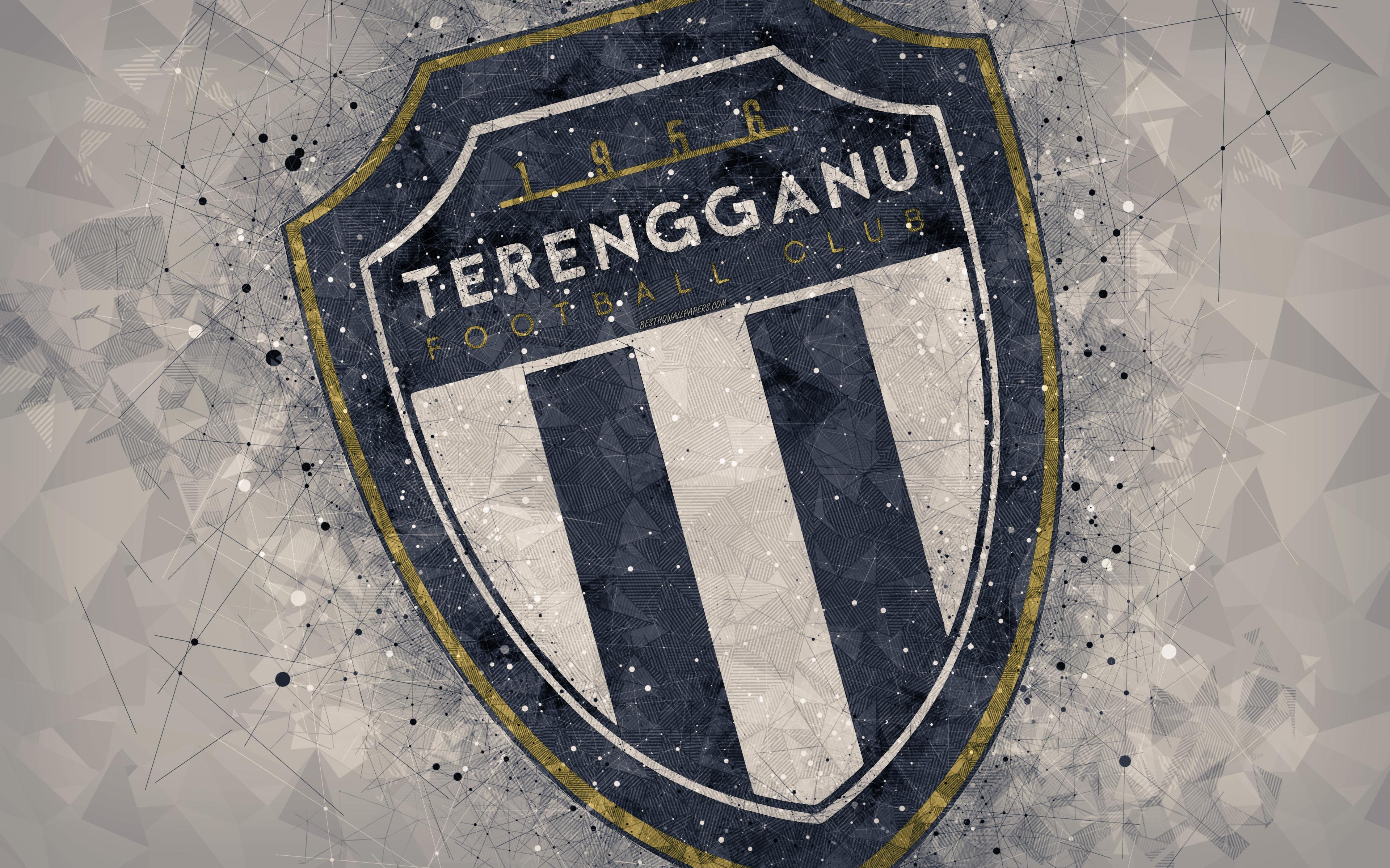 3840x2400 Download wallpaper Terengganu FC, 4k, logo, geometric art, Malaysian football club, gray background, Malaysia Super League, Kuala Terengganu, Malaysia, football for desktop with resolution 3840x2400. High Quality HD picture wallpaper
