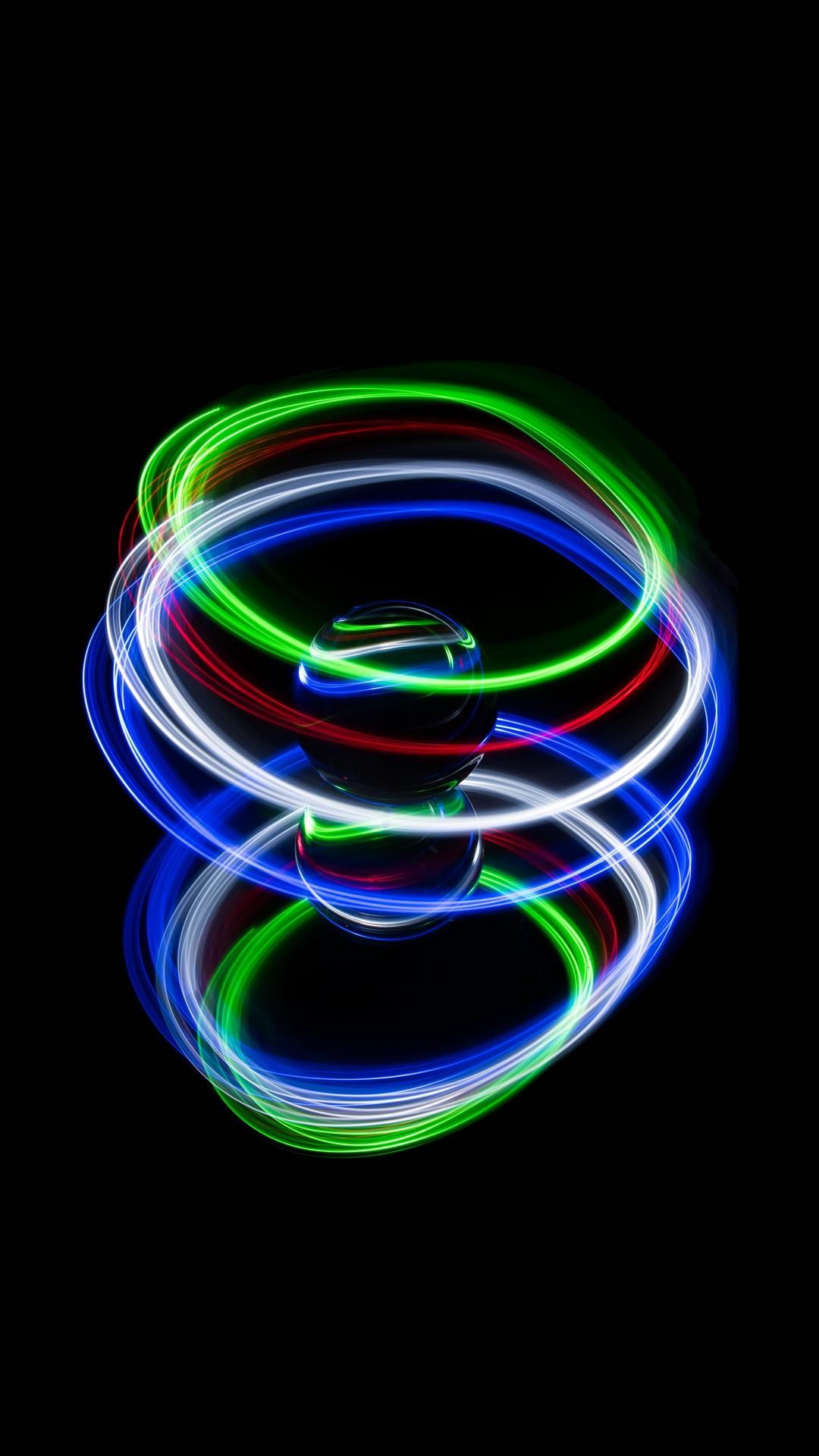 1080x1920 3D Ball Neon Glass HD Wallpaper