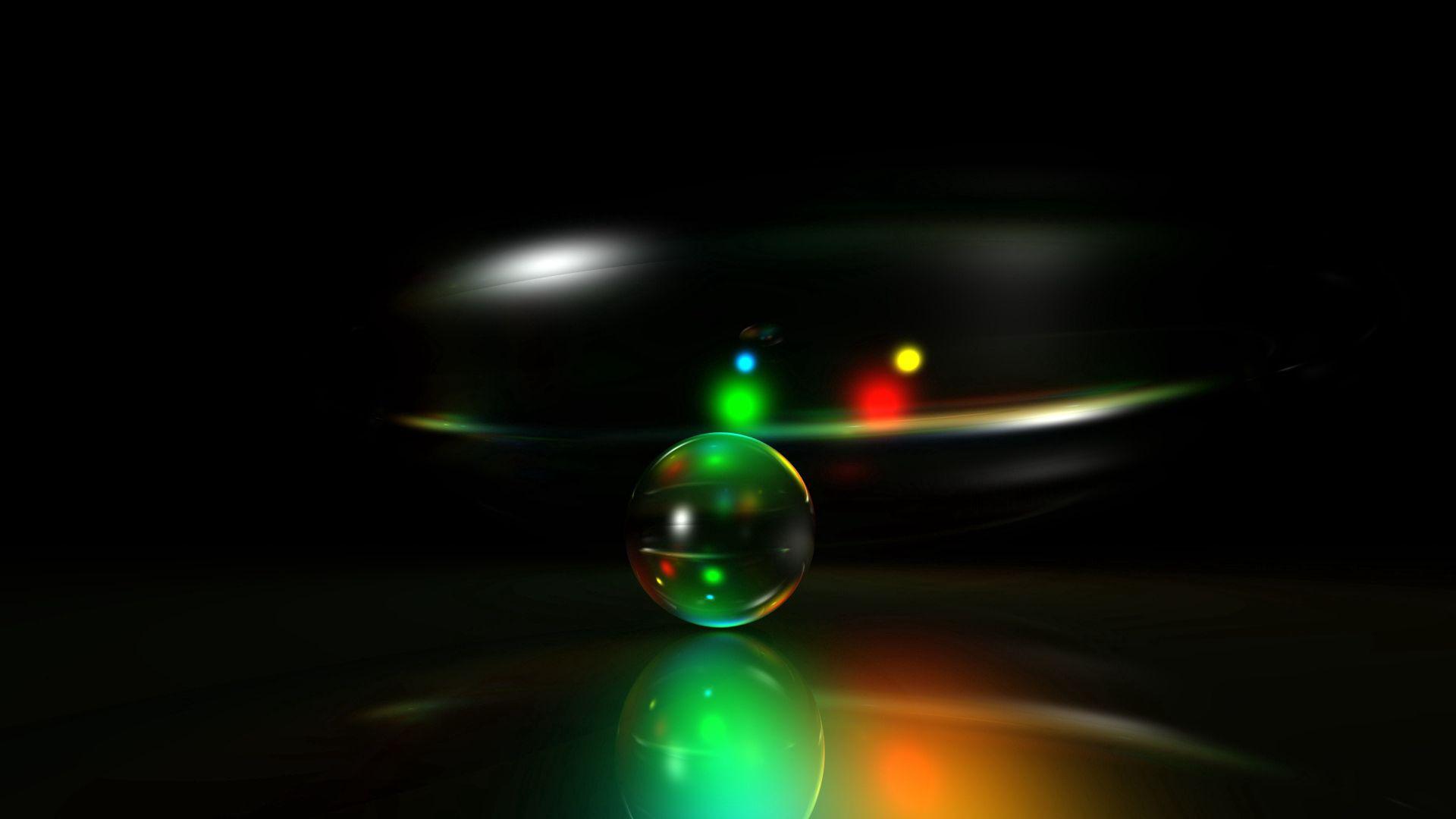 1920x1080 Download wallpaper 1920x1080 neon, green, ball, bright, light HD background