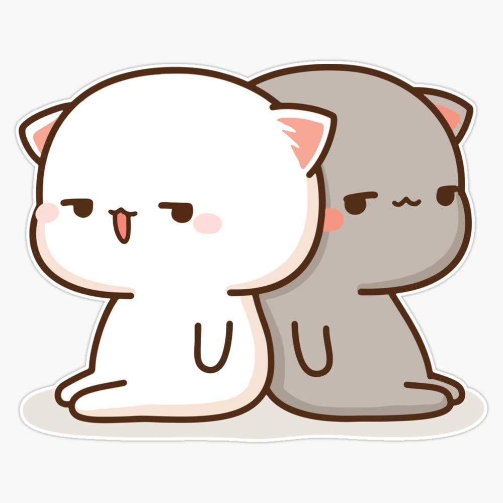 1000x1000 Peach And Goma Mochi Cat Bored Sticker Decal Vinyl Bumper Sticker Decal Waterproof 5