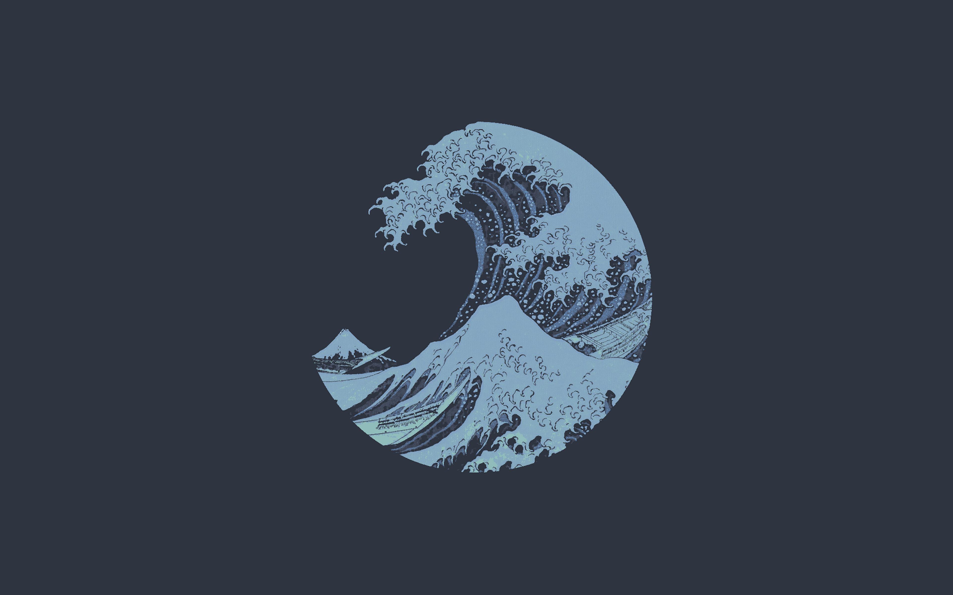 3840x2400 Minimalist waves logo Wallpaper 4k Ultra HD