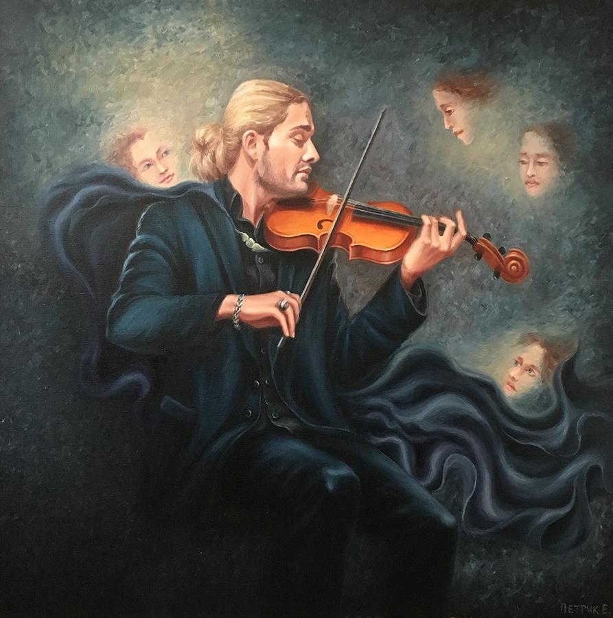 893x900 Portrait of David Garrett by Olena Petryk, art work