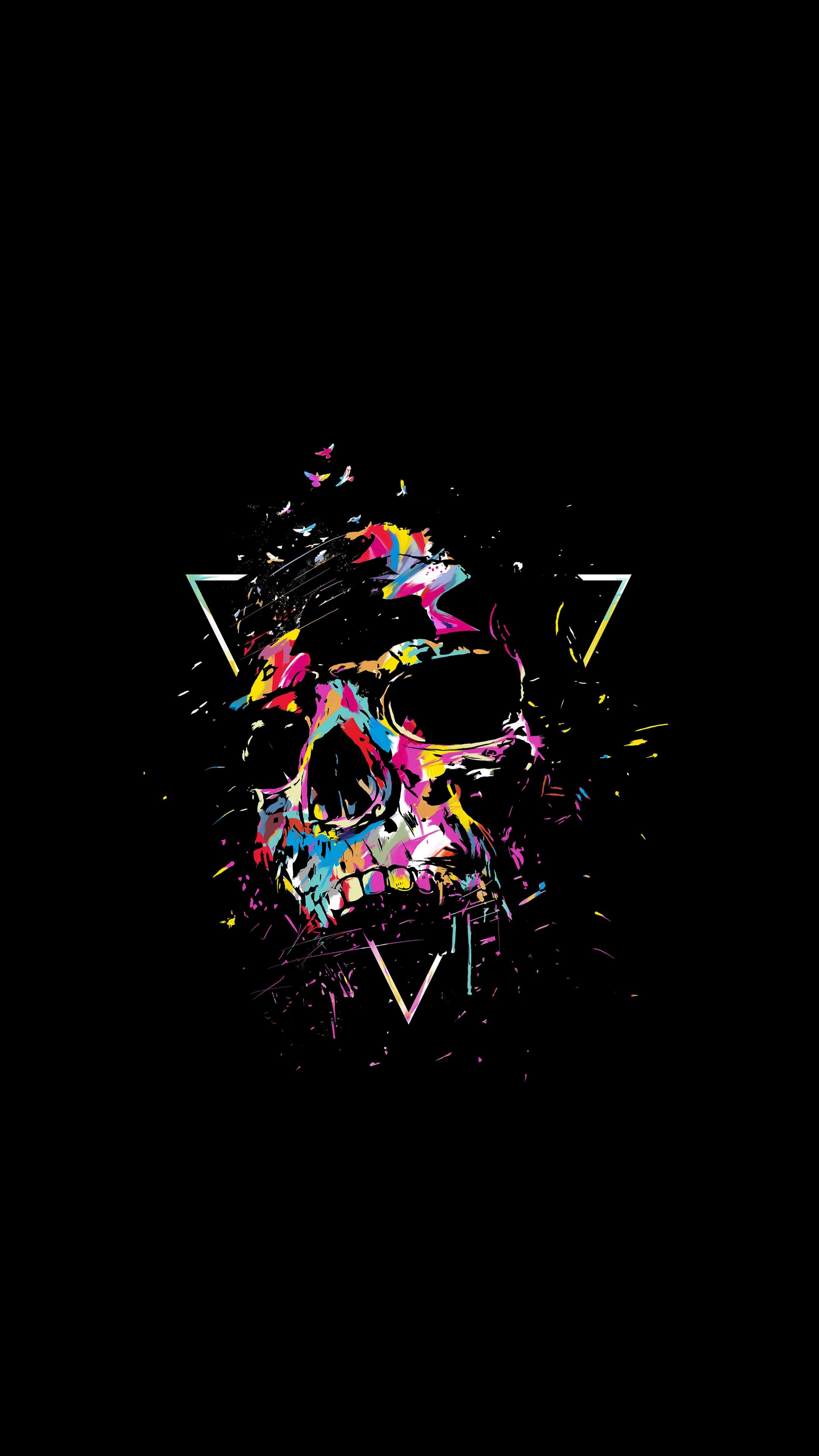 2160x3840 Download Skull, Multi Color, Sketch Art Wallpaper, 2160x 4К, Sony Xperia Z5 Premium Dual