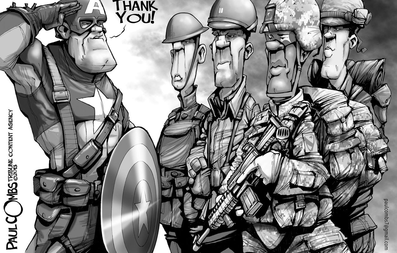 1332x850 Wallpaper soldiers, Captain America, thanks, Veterans' Day image for desktop, section ситуации