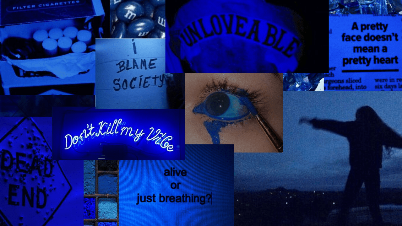 1280x720 Grunge Blue Aesthetic Wallpaper