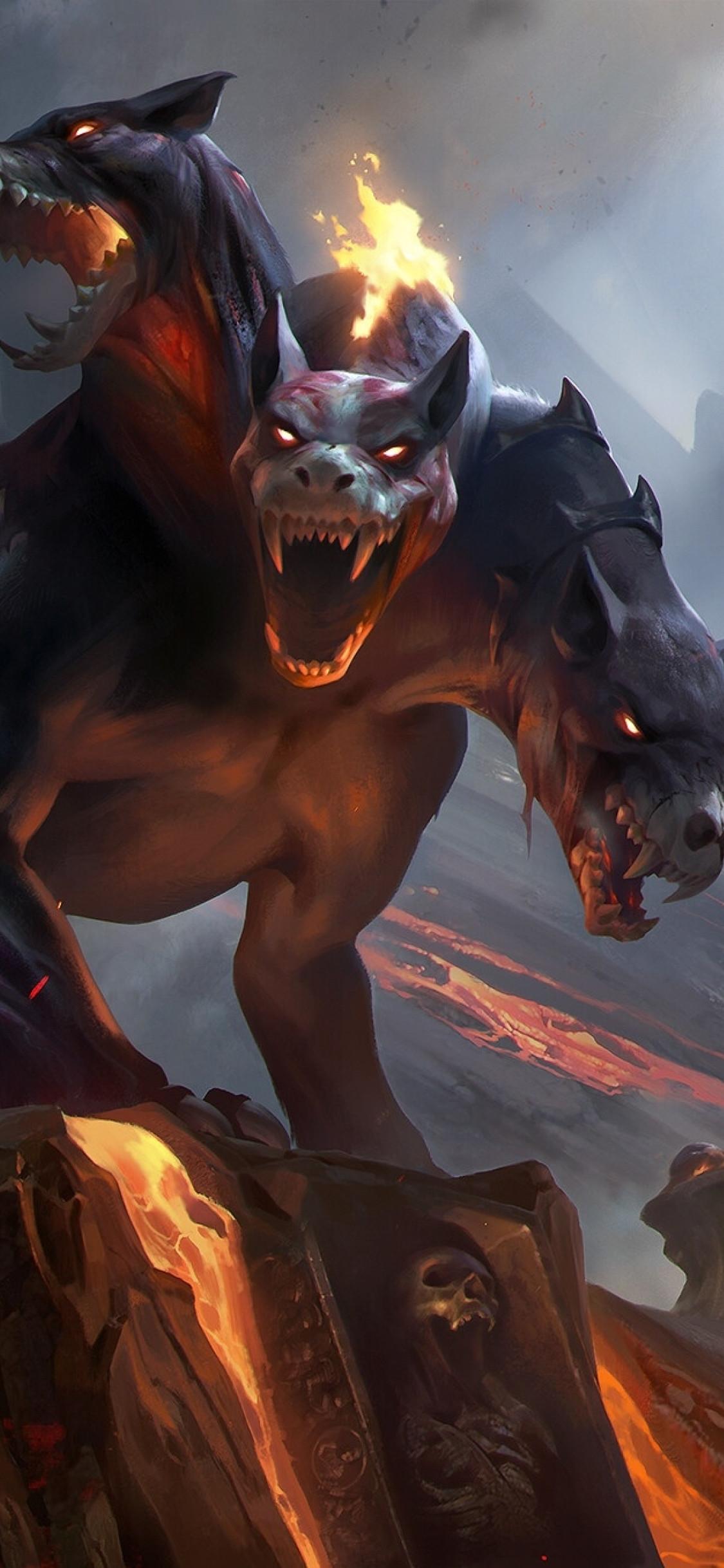 1125x2436 Cerberus Creature Art iPhone XS, iPhone iPhone X Wallpaper, HD Fantasy 4K Wallpaper, Image, Photo and Background