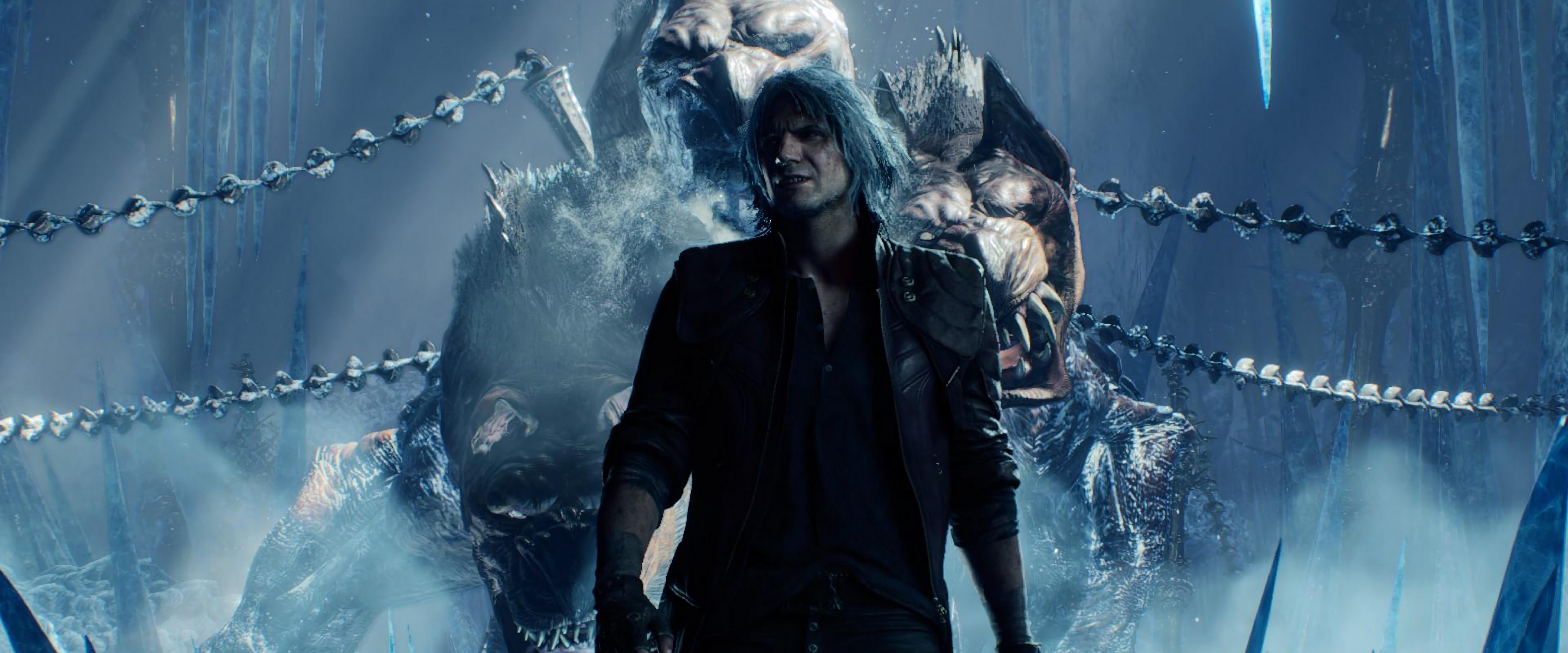 7680x3200 Dante King Cerberus Boss Devil May Cry 5 4K Wallpaper