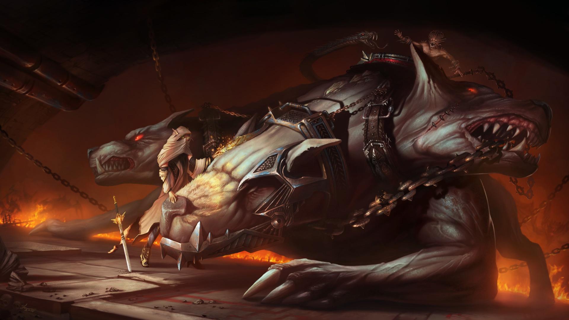 1920x1080 Fantasy Cerberus HD Wallpaper