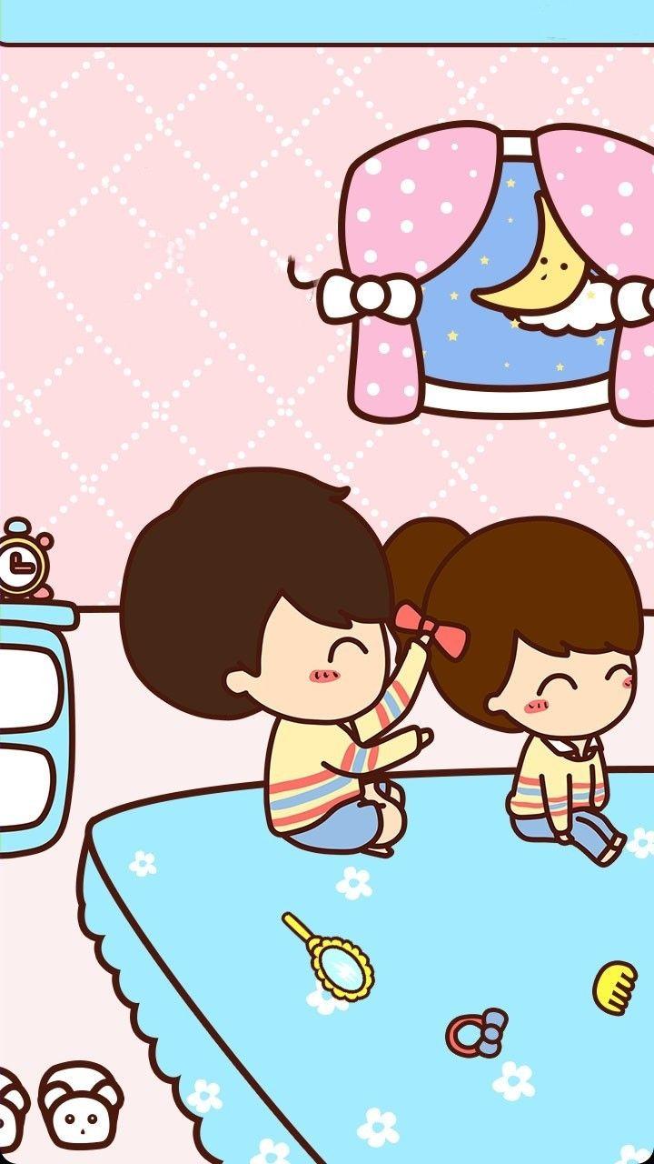 720x1280 ✿✿ฺ iPhone. Cute couple cartoon, Cute wallpaper, Kawaii wallpaper