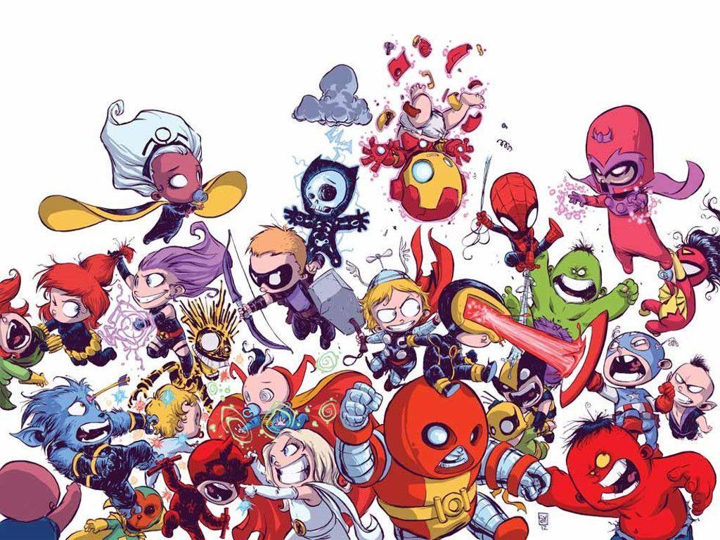 1024x768 Avengers Chibi Wallpaper