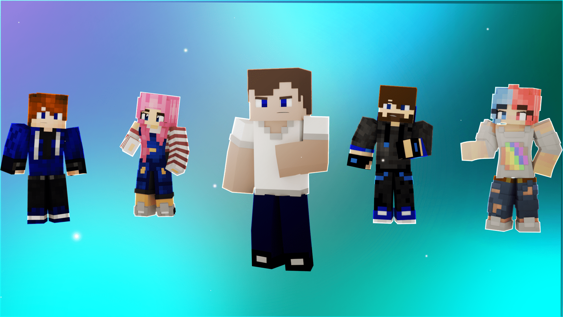 1920x1080 Minecraft Group Of Friends