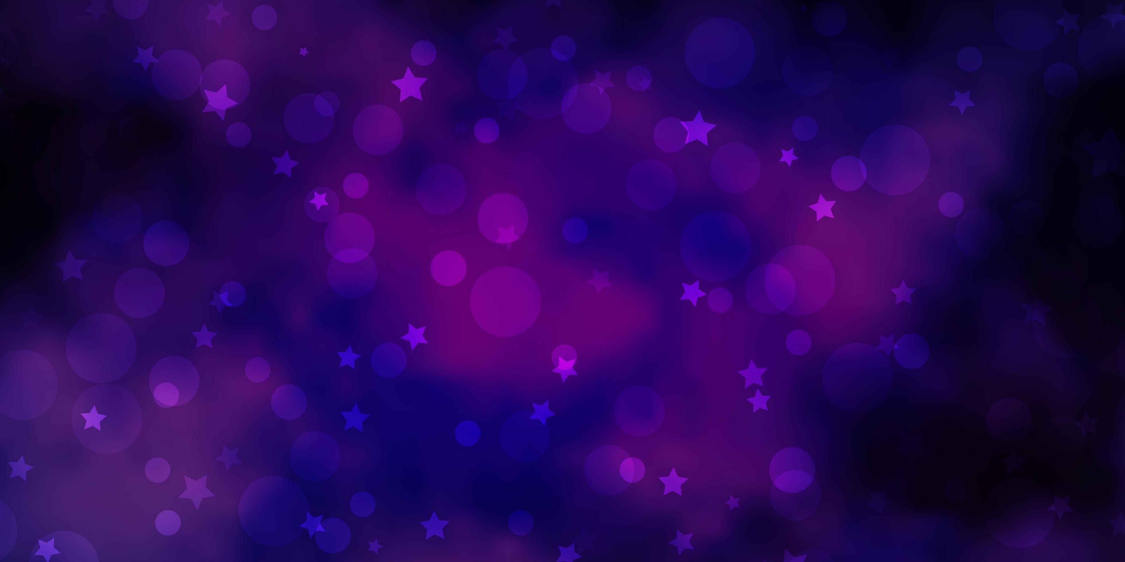 3920x1960 Light Purple vector template with circles stars Colorful illustration with gradient dots stars Pattern for design of fabric wallpaper