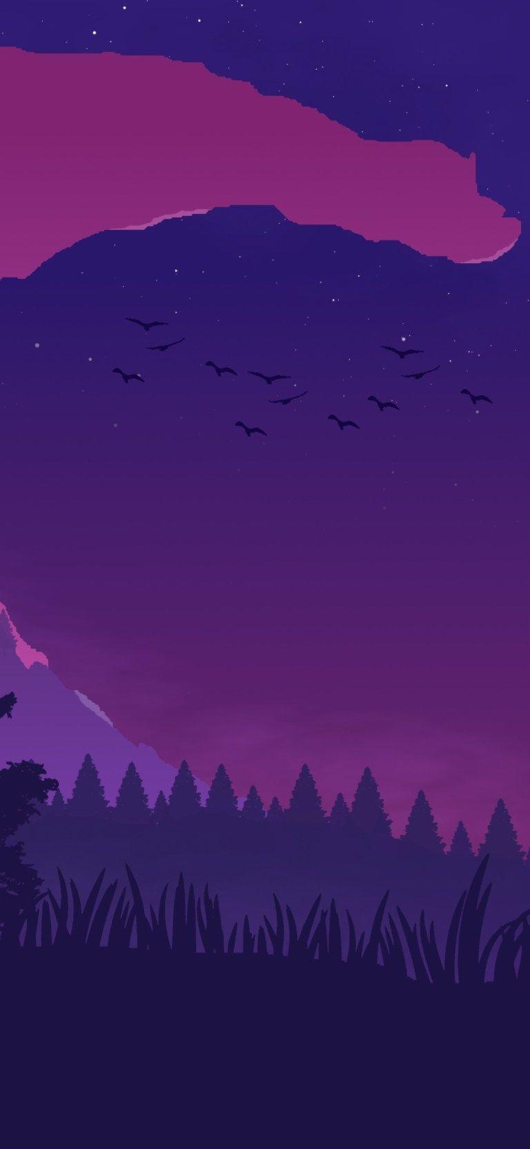768x1664 Nature Vector Wallpaper