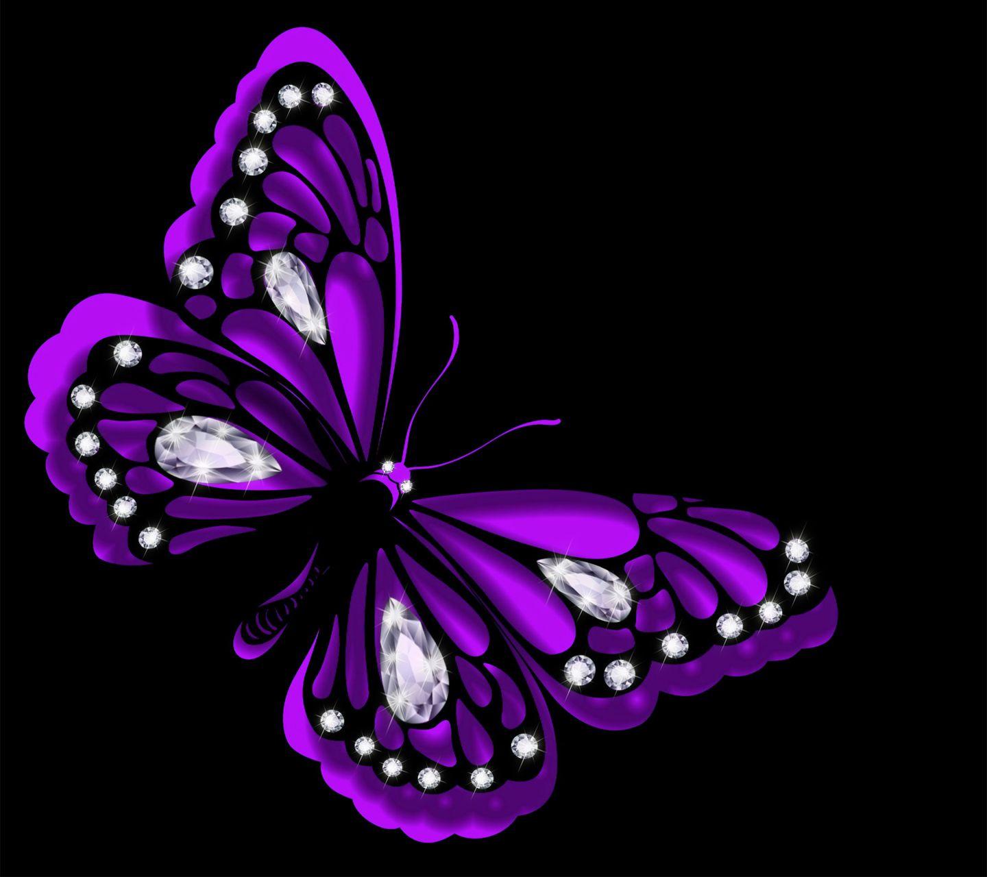 1440x1280 Purple Butterfly Wallpaper
