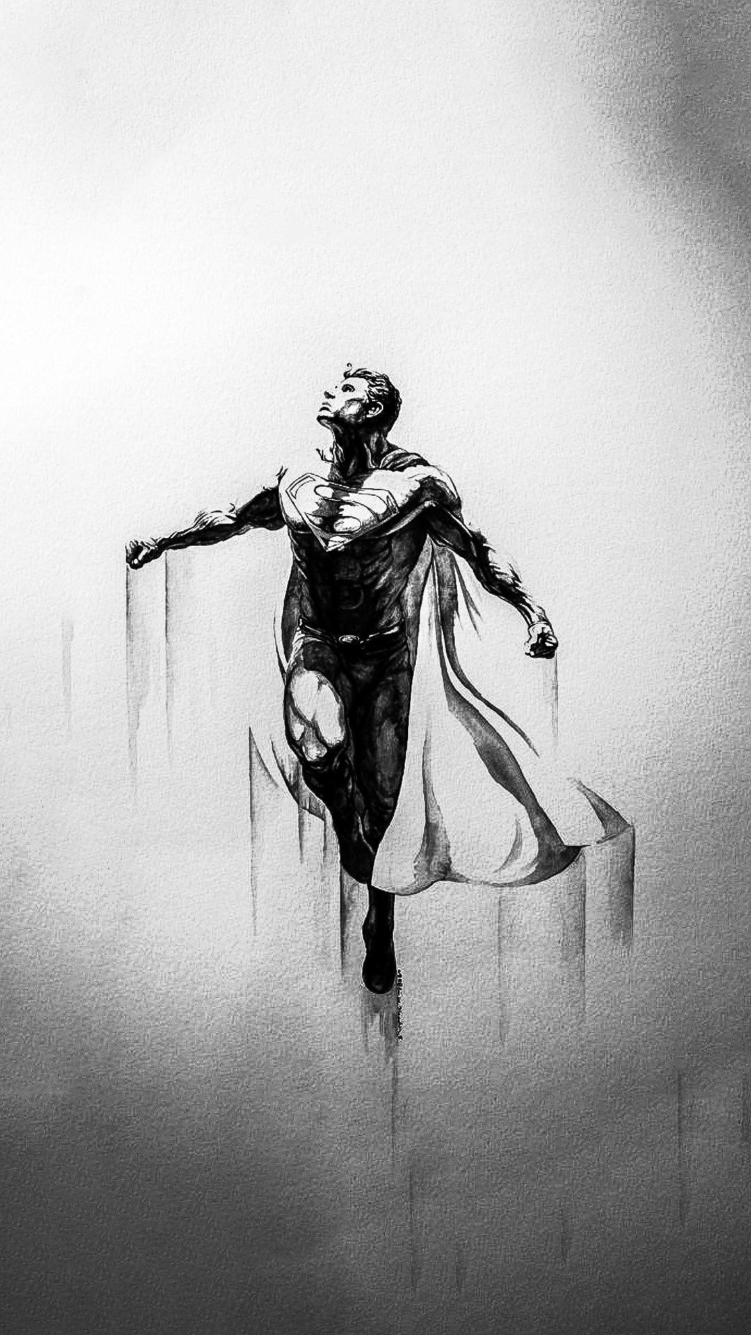 1080x1920 Superman Wallpaper Black And White